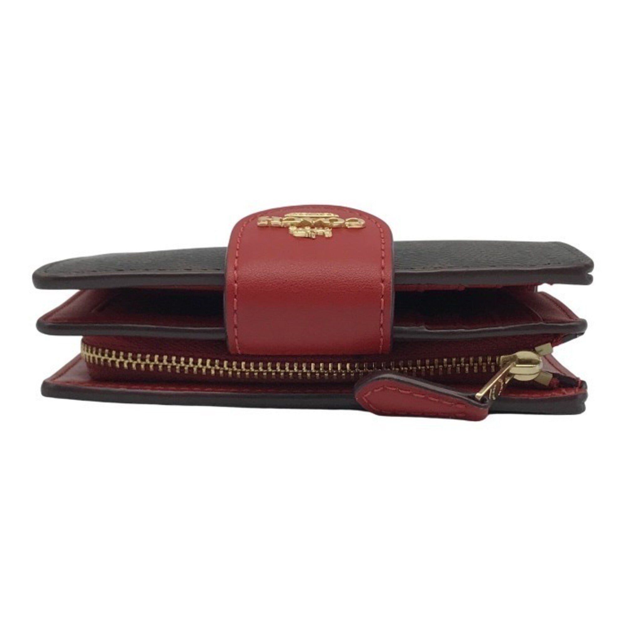 Coach Signature Brown Red Color Wallet (Bi-Fold) (Pre-Owned)