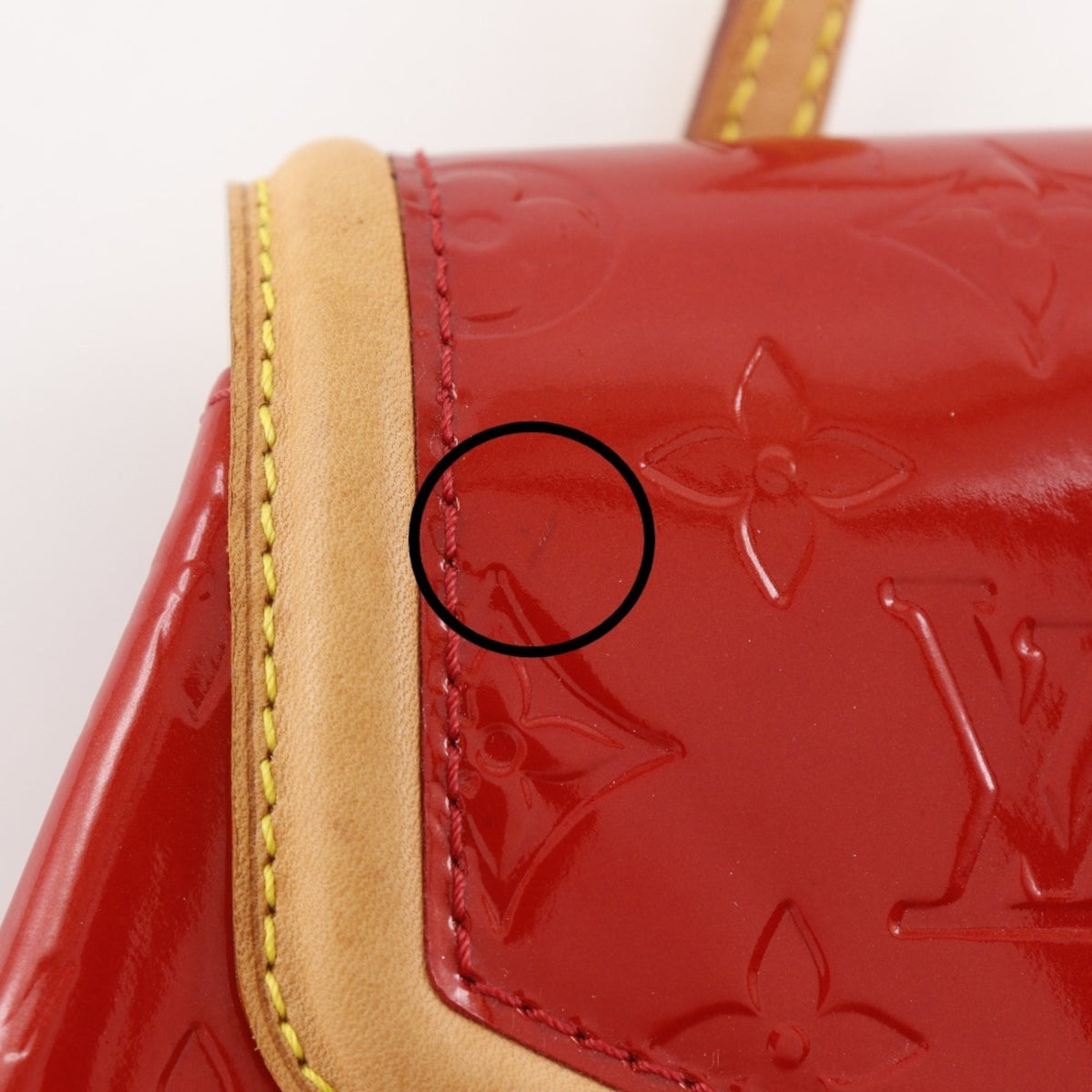 Louis Vuitton Red Color Monogram Vernis Tote Bag (Pre-Owned)
