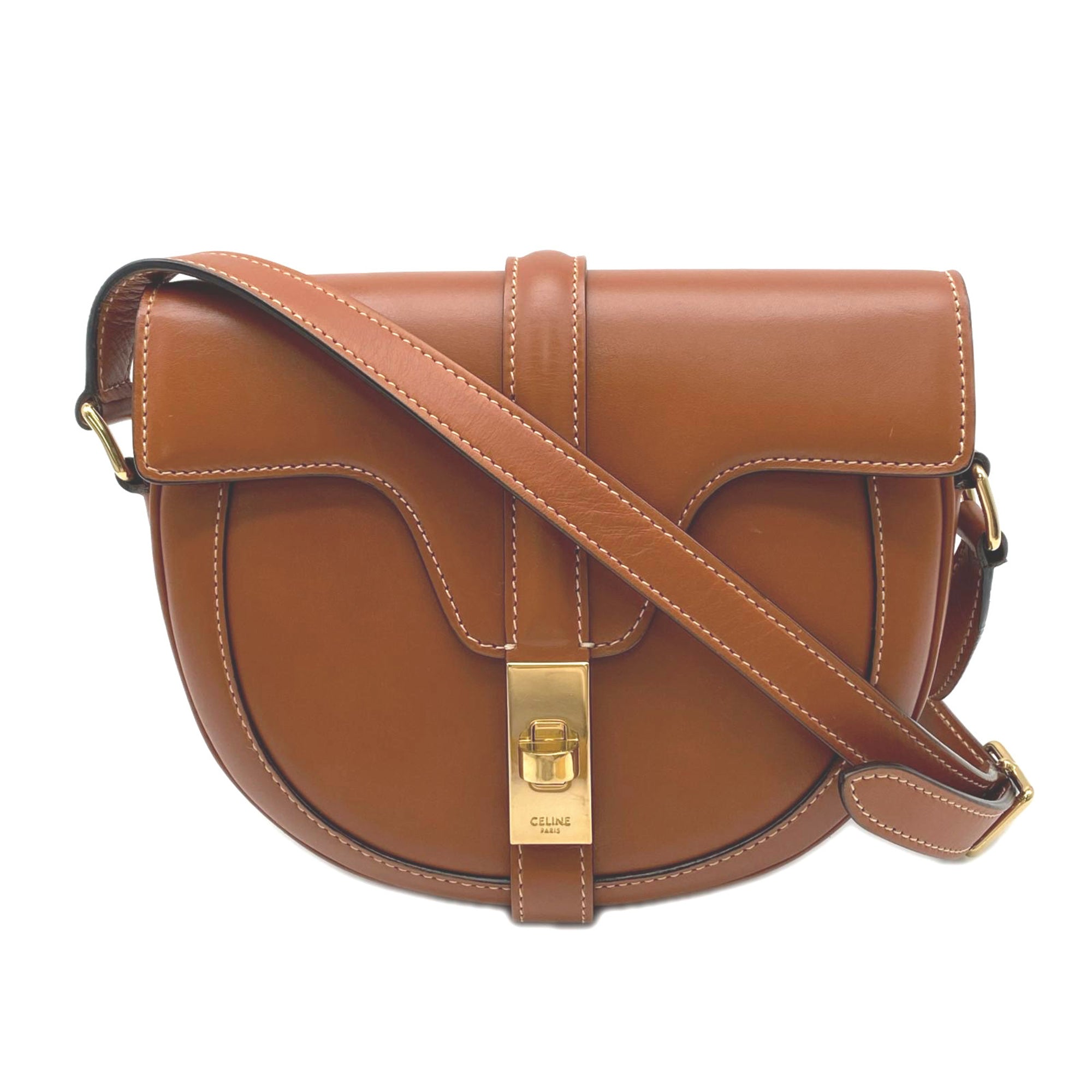 Celine Brown Leather Shoulder Bag (Pre-Owned)