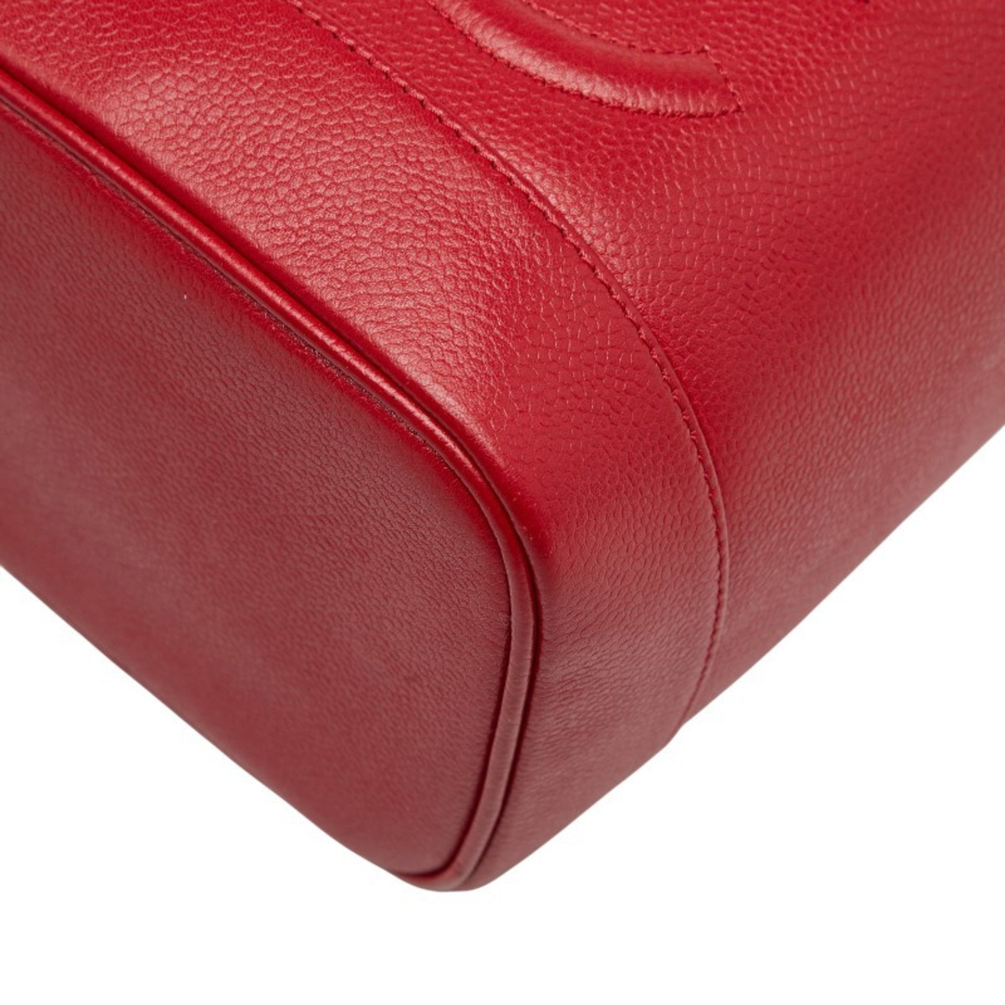 Chanel Red Color Grained Calfskin Handbag Vanity Bag (Pre-Owned)