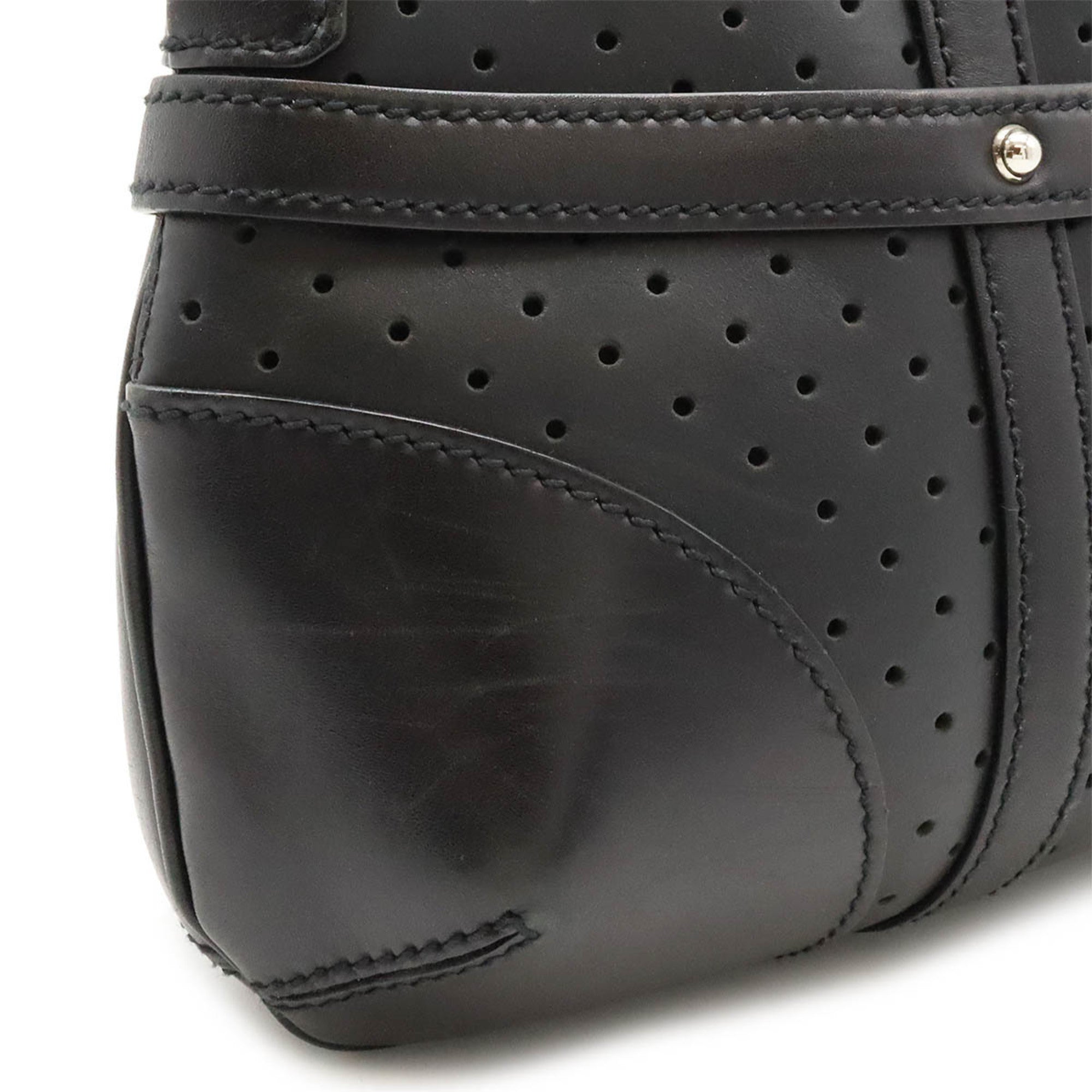 Gucci Black Leather Handbag Shoulder Bag (Pre-Owned)