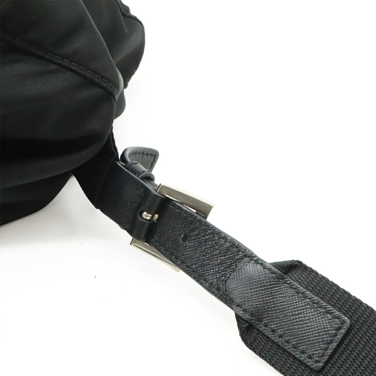 Prada Black Nero Nylon Leather Backpack (Pre-Owned)