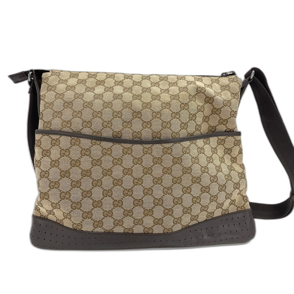 Gucci Brown Clear Gg Canvas Shoulder Bag (Pre-Owned)
