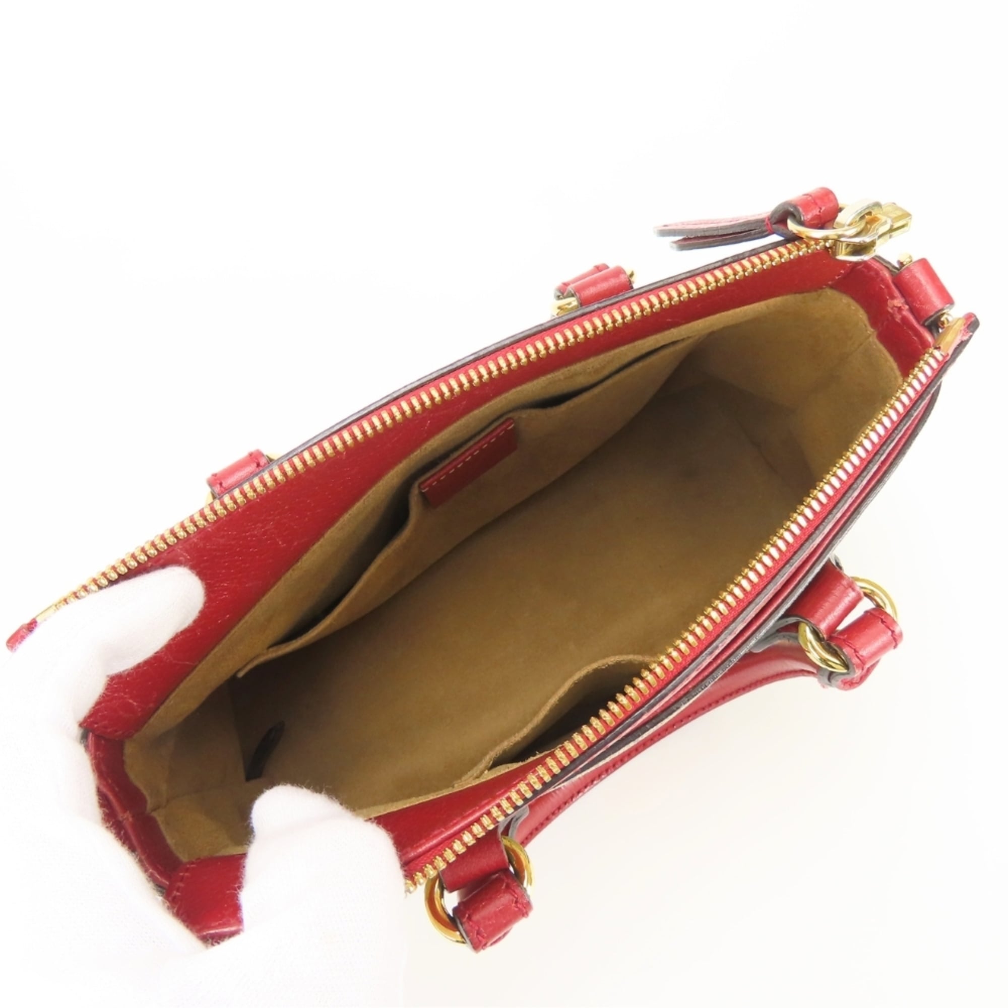 Gucci Beige Multi-Color Red Color Gg Supreme Canvas Handbag Shoulder Bag (Pre-Owned)