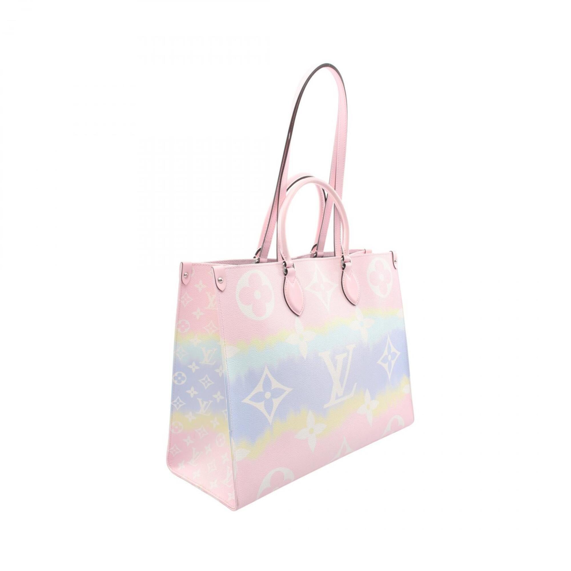 Louis Vuitton Multi-Color Pink Coated Canvas Leather Handbag Tote Bag (Pre-Owned)