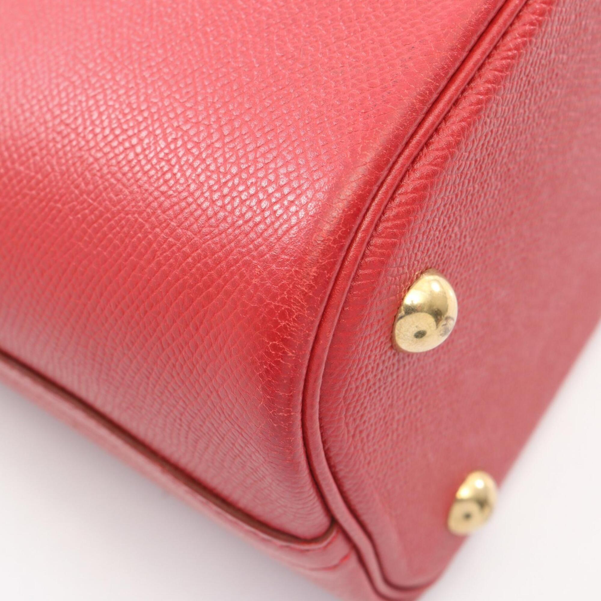 Hermes Red Color Courchevel Leather Handbag (Pre-Owned)