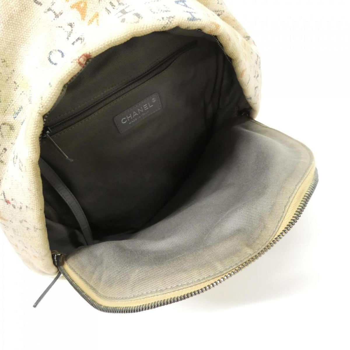 Chanel Beige Multi-Color Canvas Backpack (Pre-Owned)