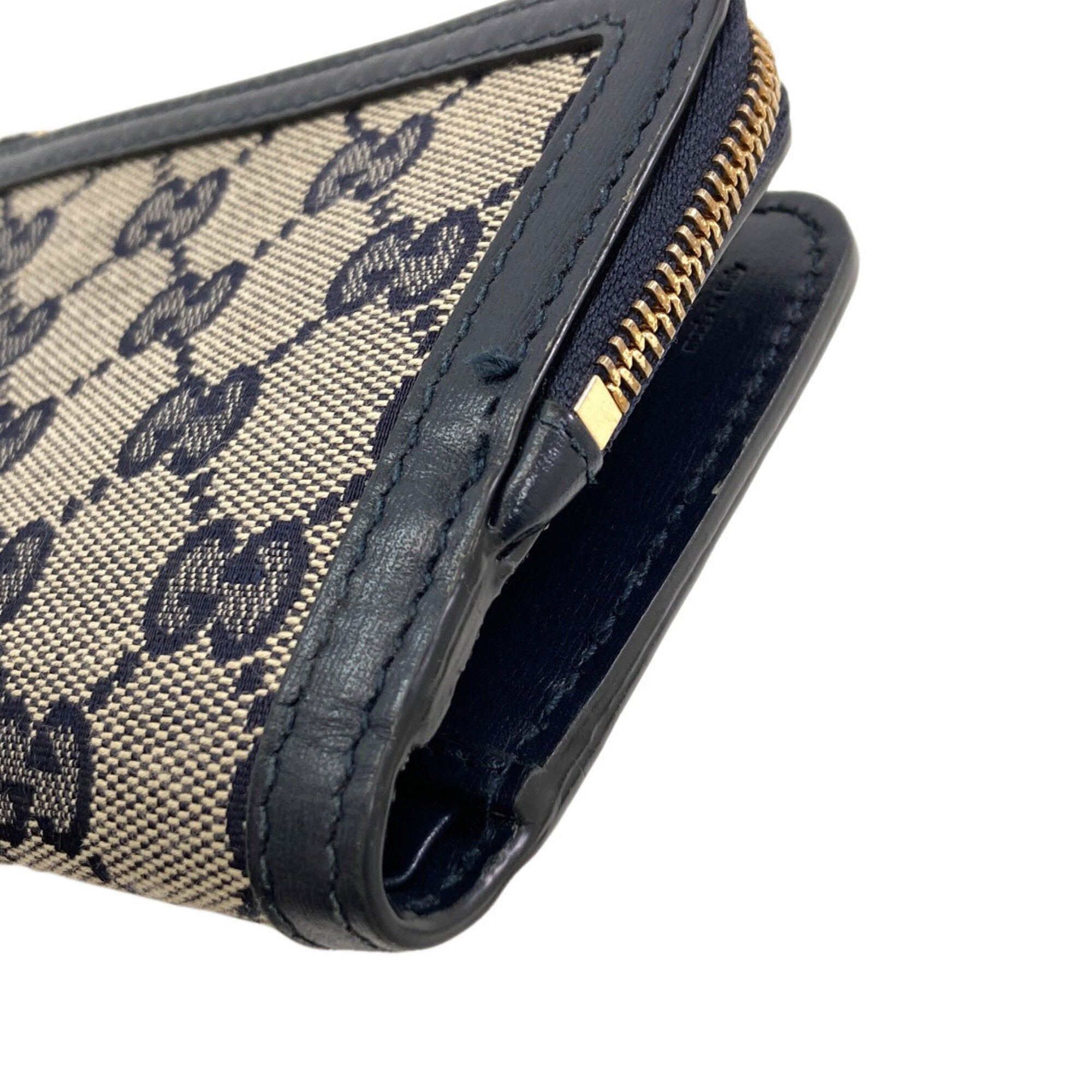 Gucci Navy Canvas Wallet (Bi-Fold) (Pre-Owned)