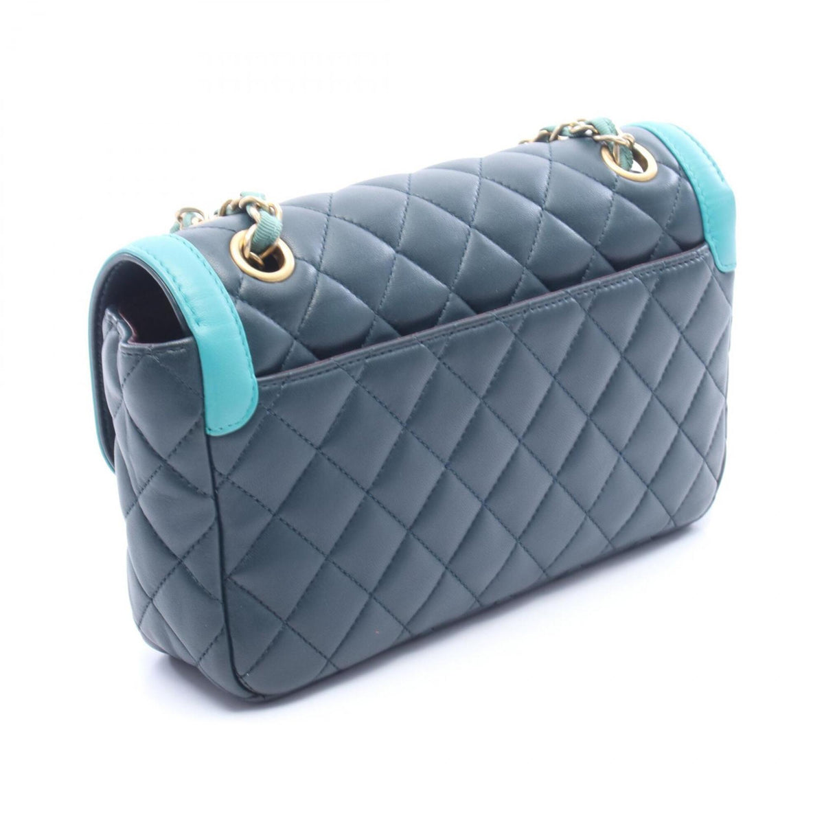 Chanel Green Leather Handbag Shoulder Bag (Pre-Owned)