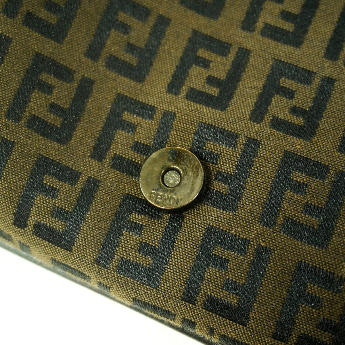 Fendi Dark Brown Nylon Canvas Shoulder Bag (Pre-Owned)