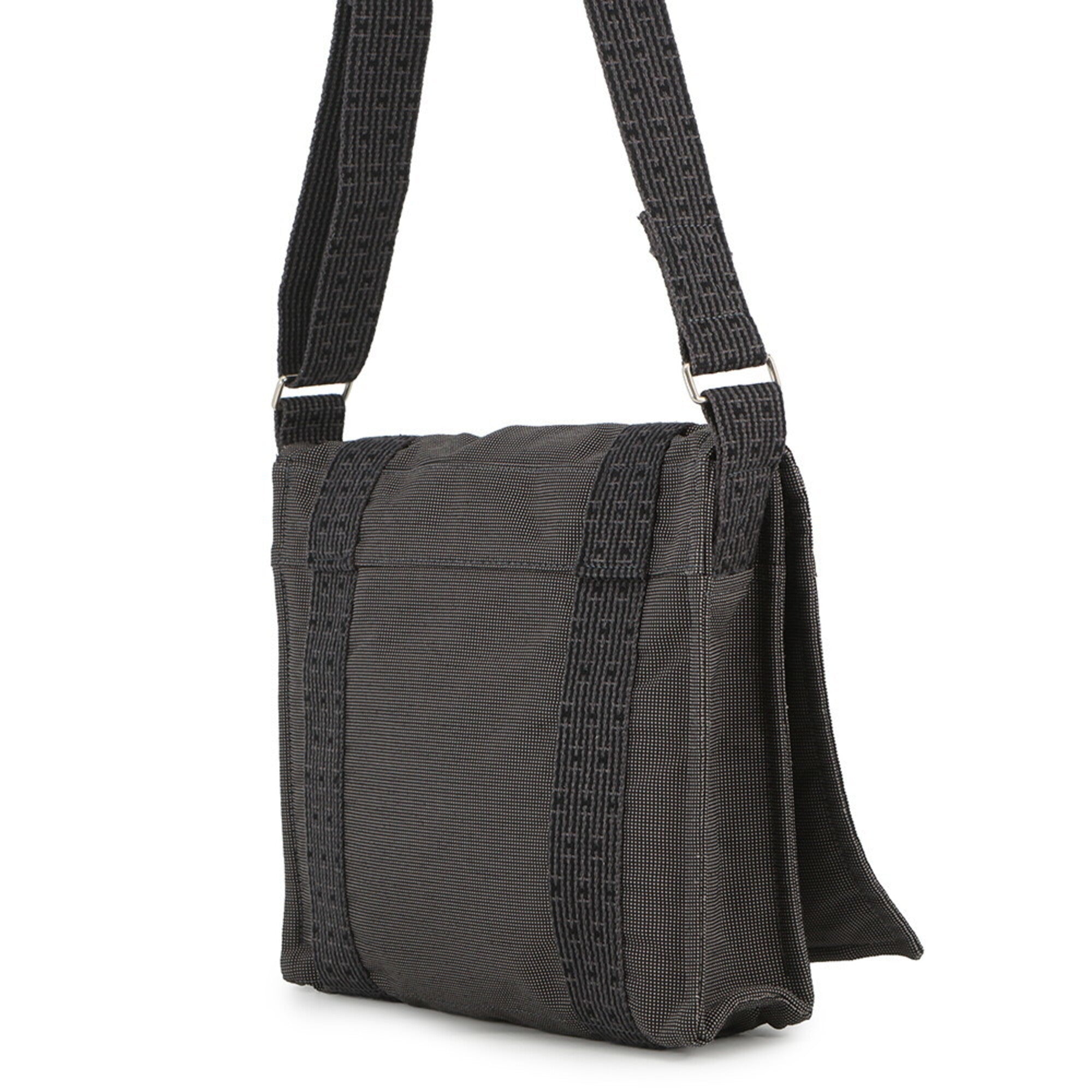 Hermes Her Line Gray Canvas Handbag Shoulder Bag (Pre-Owned)