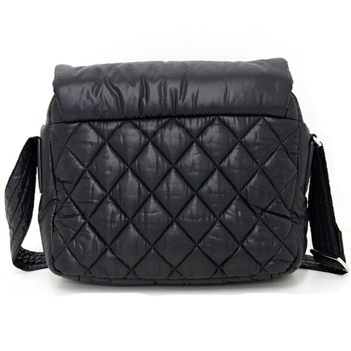 Chanel Coco Cocoon Black Nylon Leather Messenger Bag Shoulder Bag (Pre-Owned)