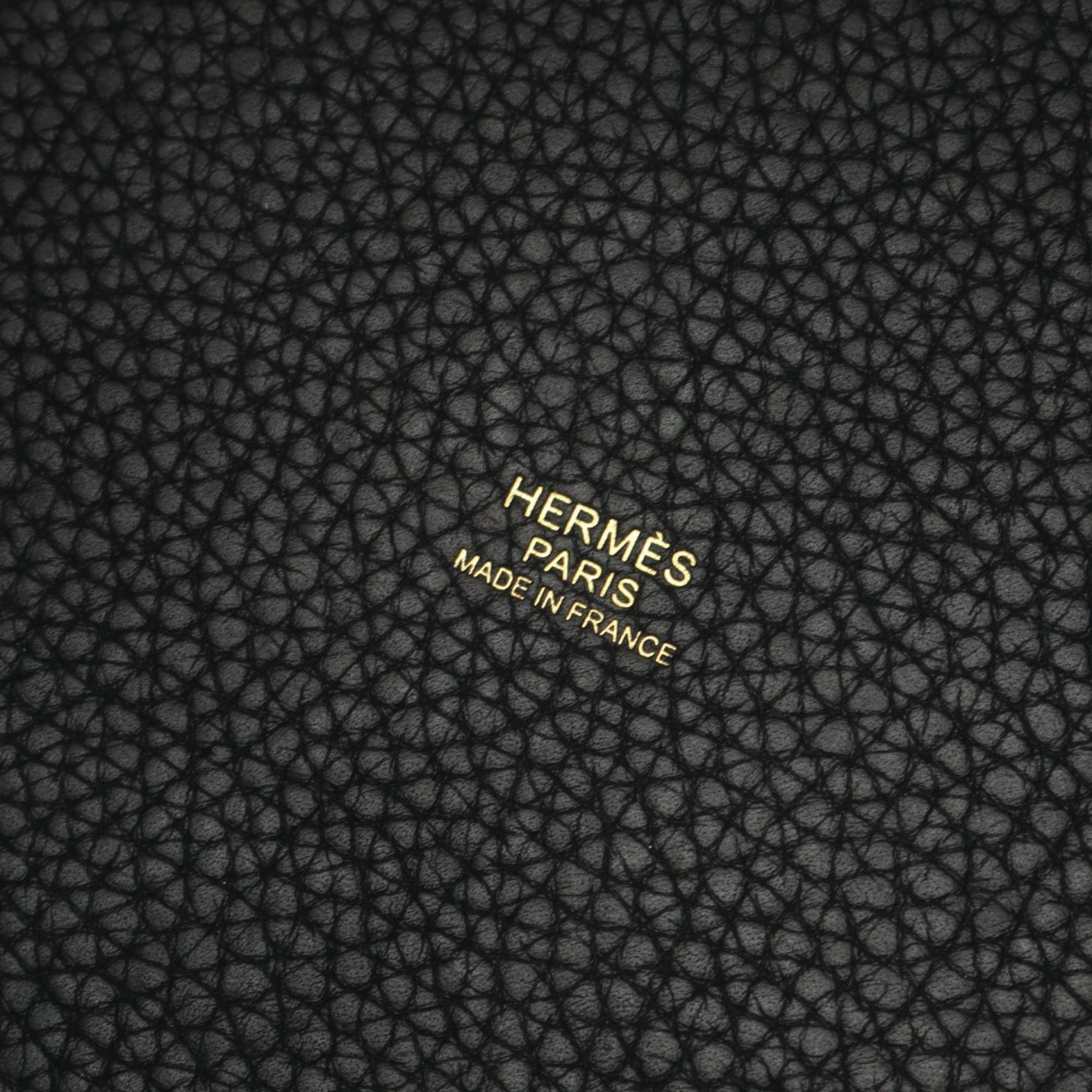 Hermes Black Taurillon Clemence Leather Handbag (Pre-Owned)
