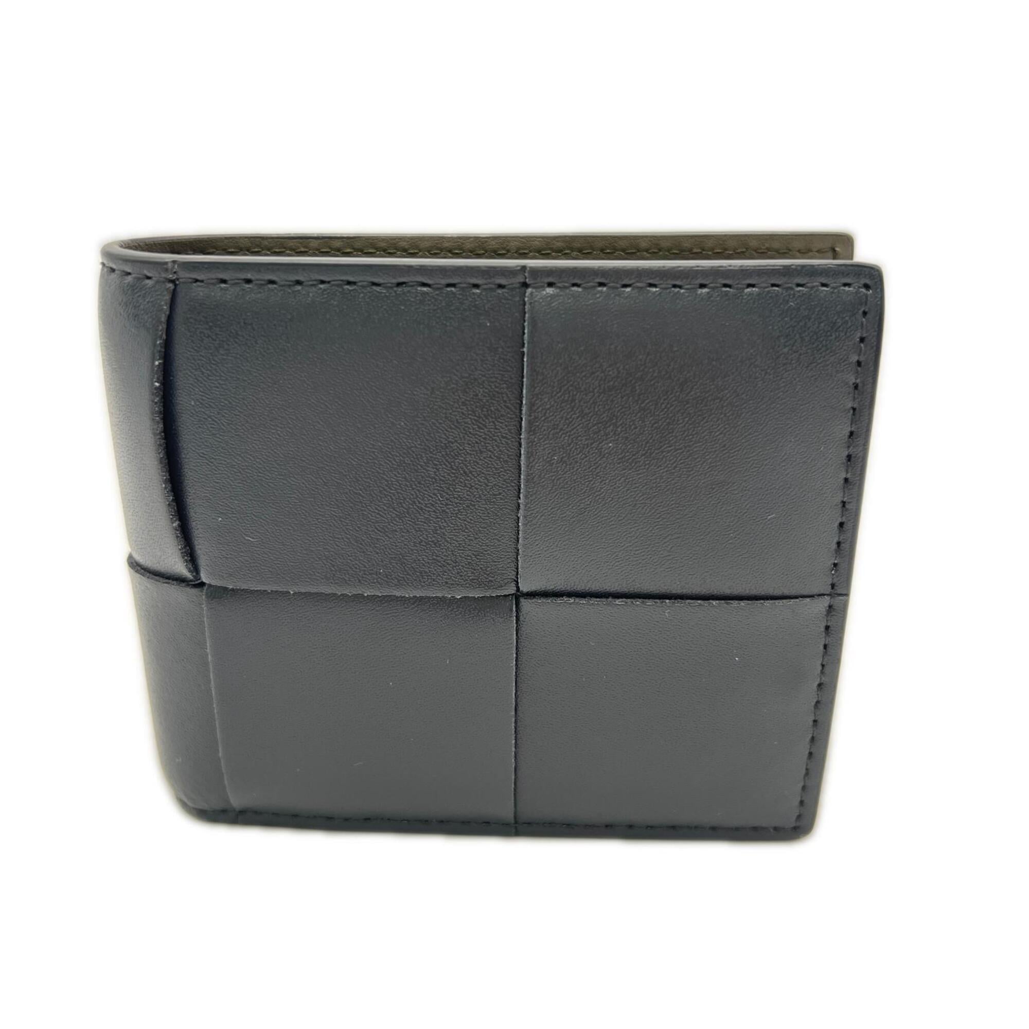 Bottega Veneta Gray Khaki Leather Wallet (Bi-Fold) (Pre-Owned)