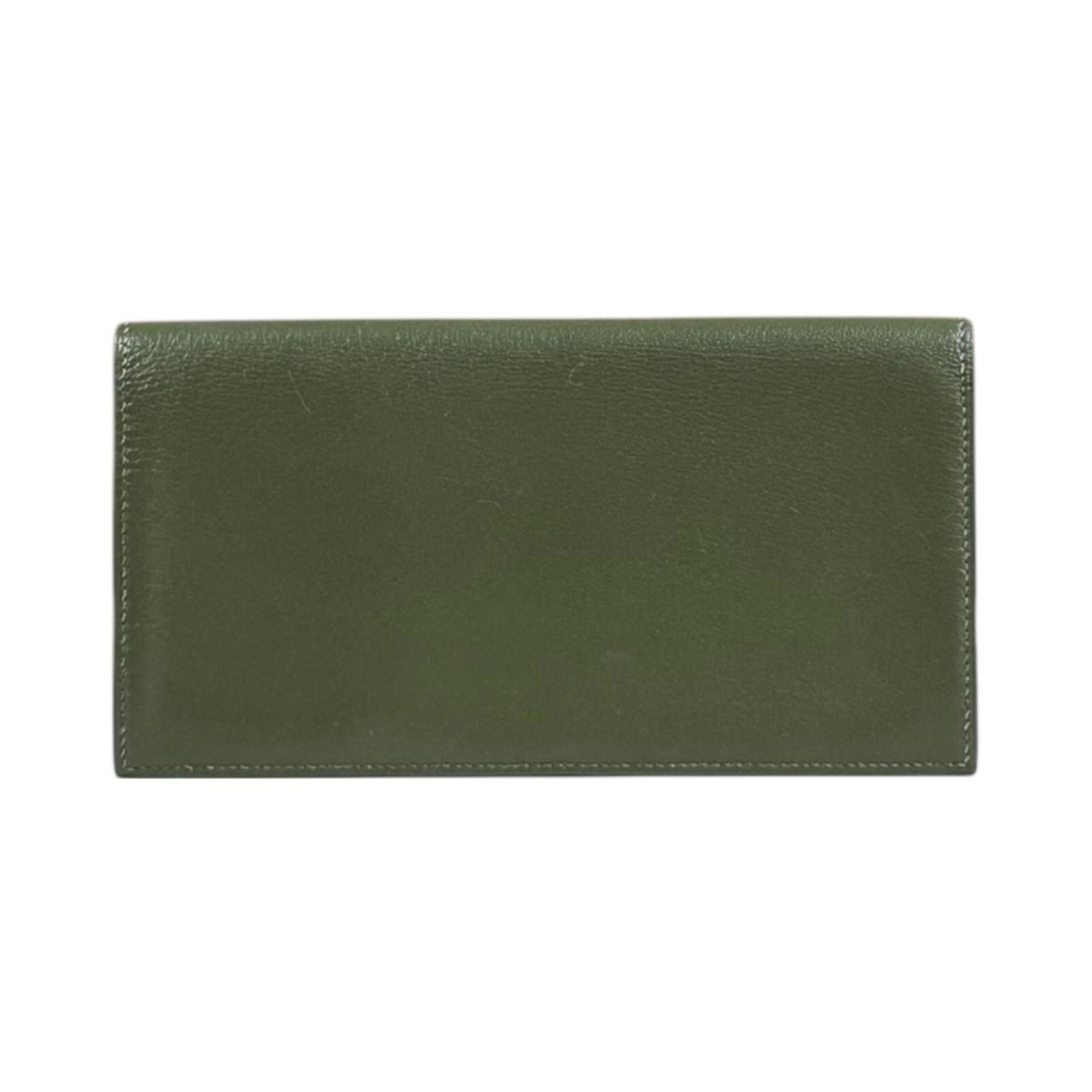 Hermes Green Leather Long Bill Wallet (Bi-Fold) (Pre-Owned)