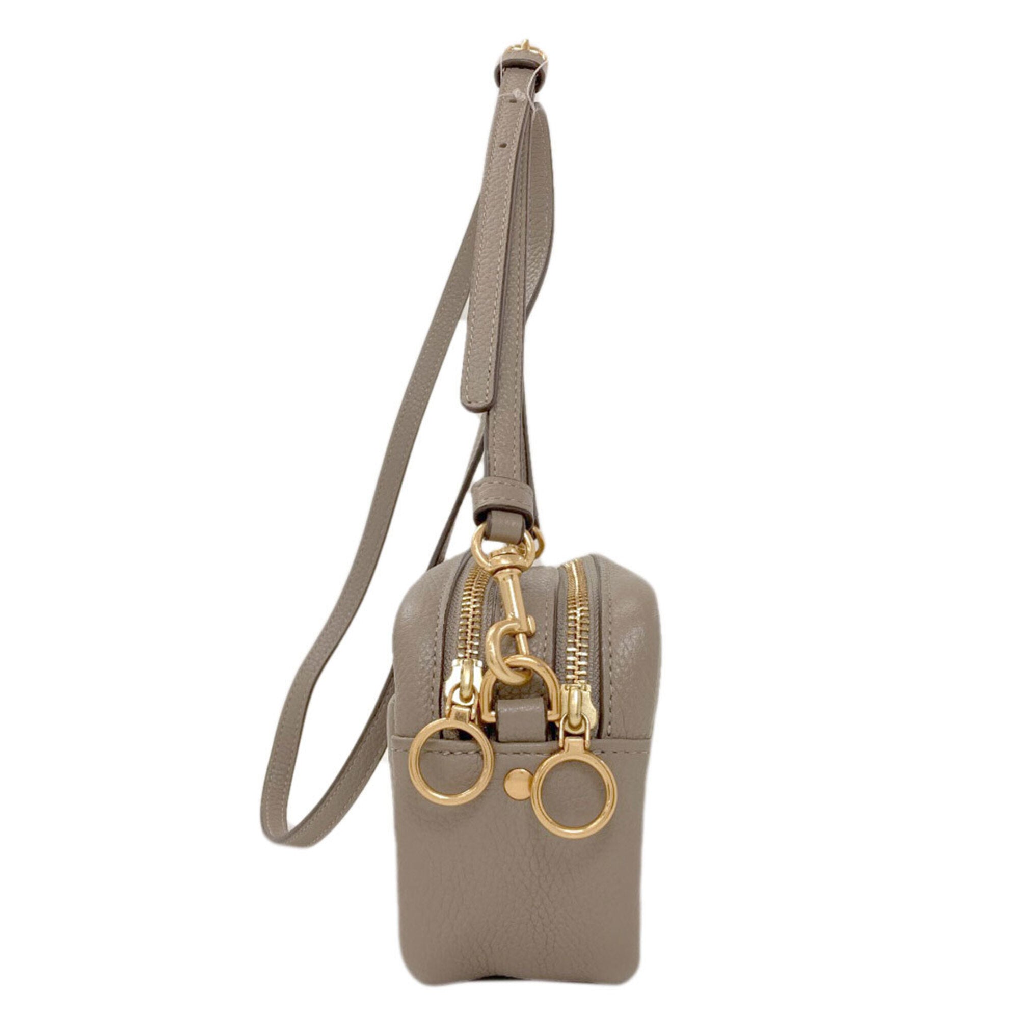 Tory Burch Grayish Leather Shoulder Bag (Pre-Owned)