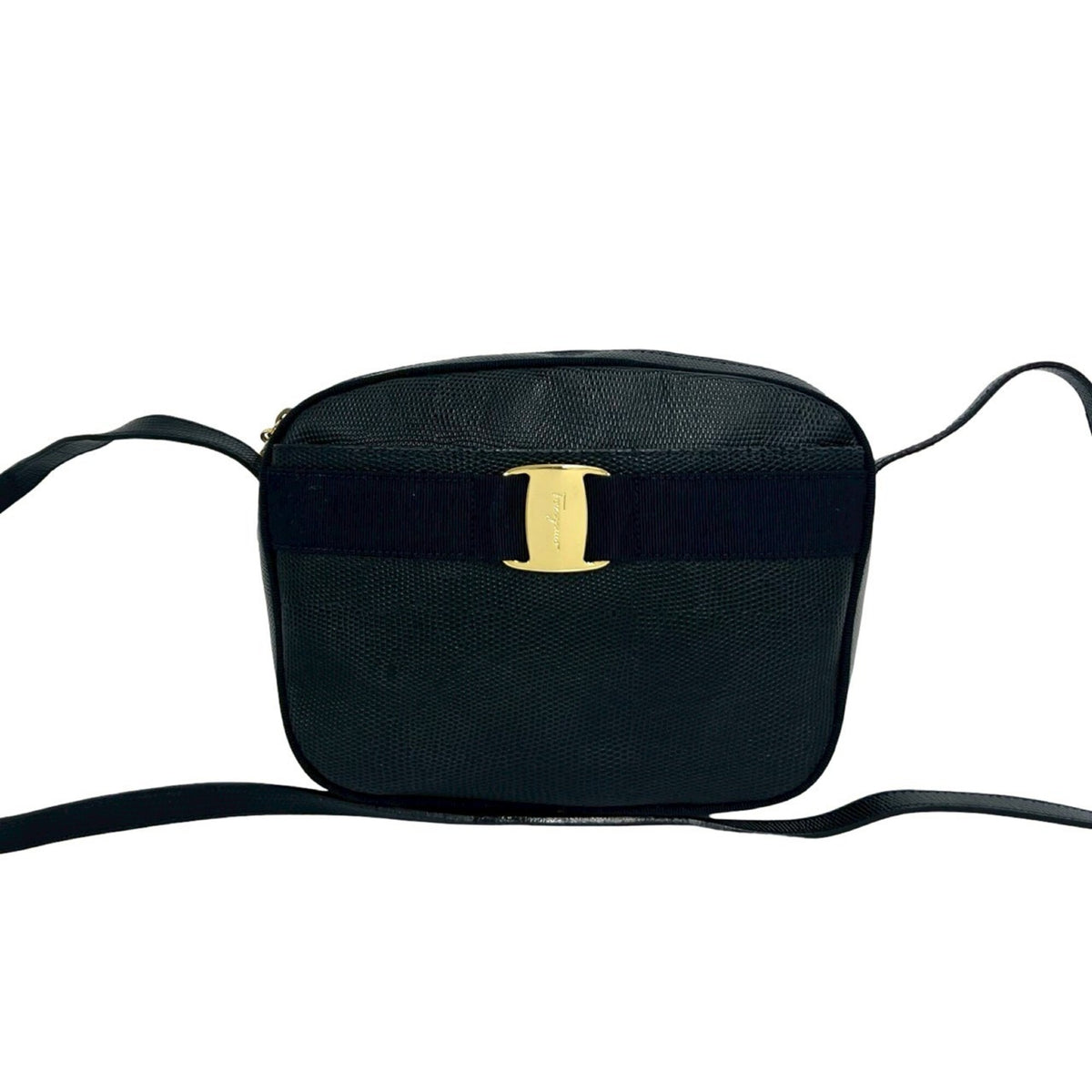 Salvatore Ferragamo Black Leather Shoulder Bag (Pre-Owned)