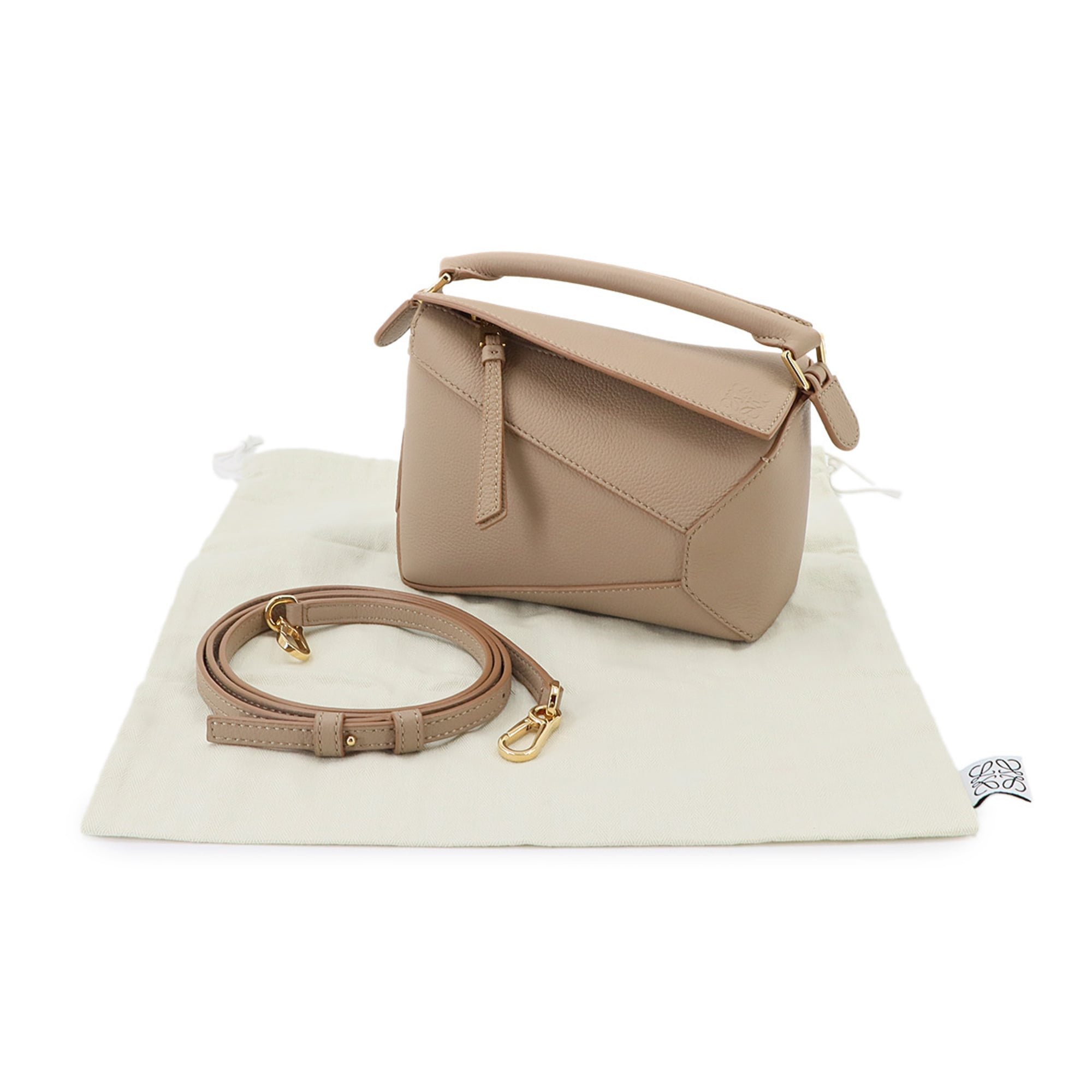 Loewe Puzzle Sand Leather Handbag Shoulder Bag (Pre-Owned)