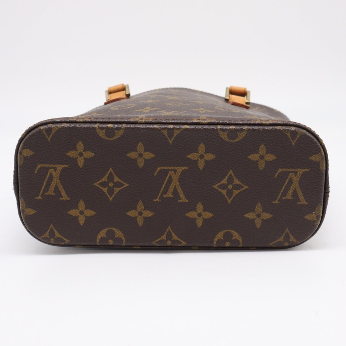 Louis Vuitton Beige Brown Coated Canvas Leather Handbag (Pre-Owned)