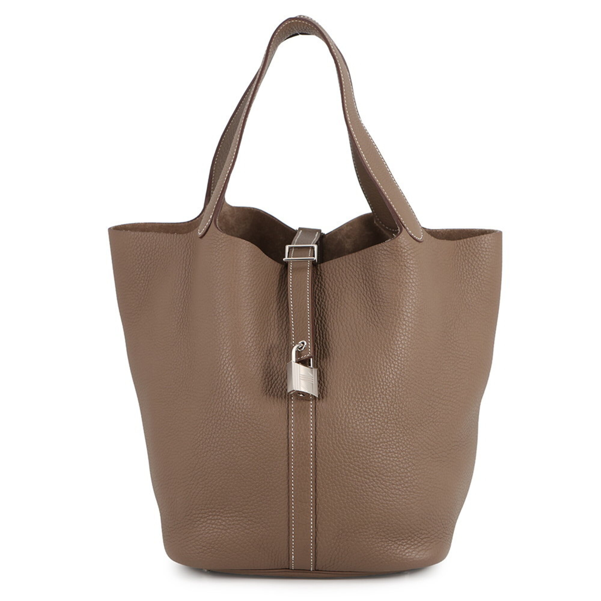 Hermes Picotin Etoupe Gray Taurillon Clemence Leather Handbag (Pre-Owned)