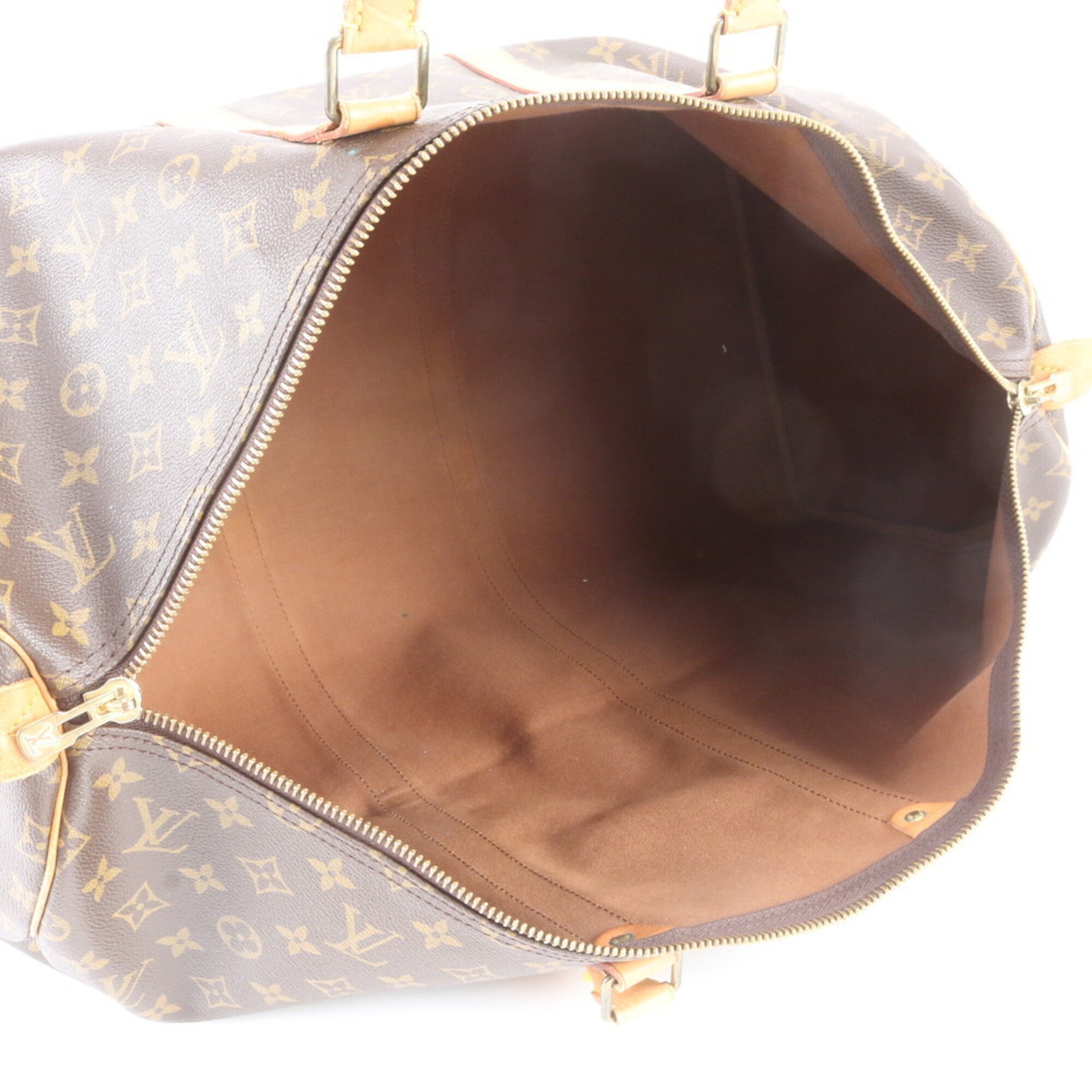 Louis Vuitton Brown Leather Coated Canvas Boston Bag Tote Bag (Pre-Owned)