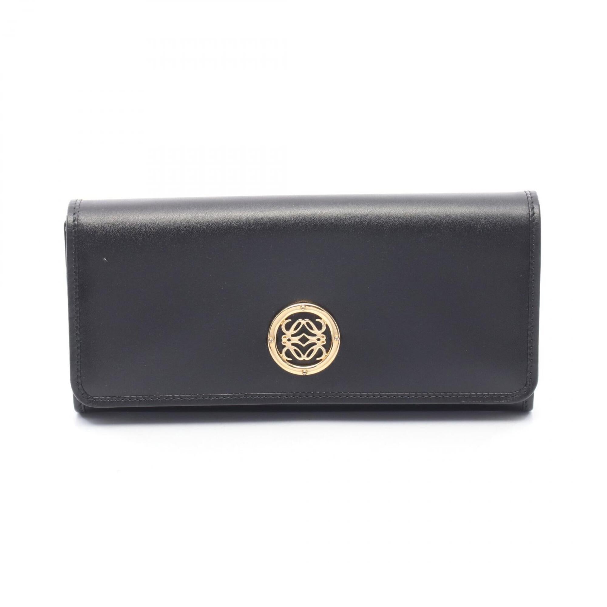 Loewe Black Leather Long Wallet (Bi-Fold) (Pre-Owned)