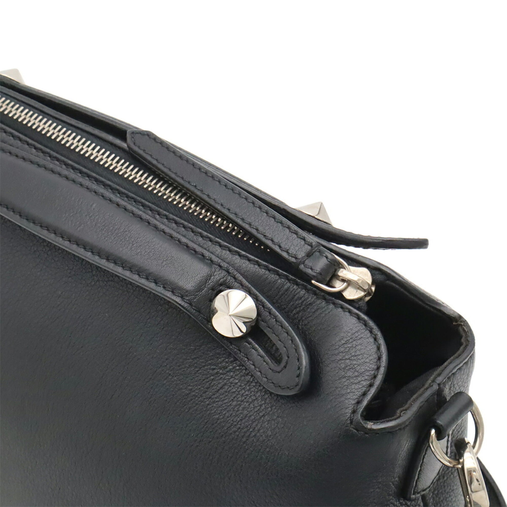 Fendi Black Leather Handbag Shoulder Bag (Pre-Owned)