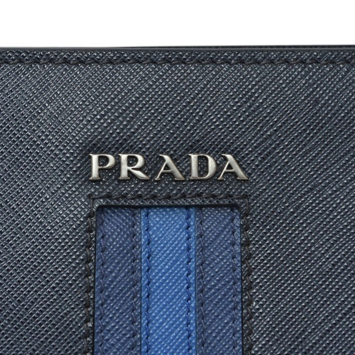 Prada Saffiano Navy Leather Clutch Bag (Pre-Owned)