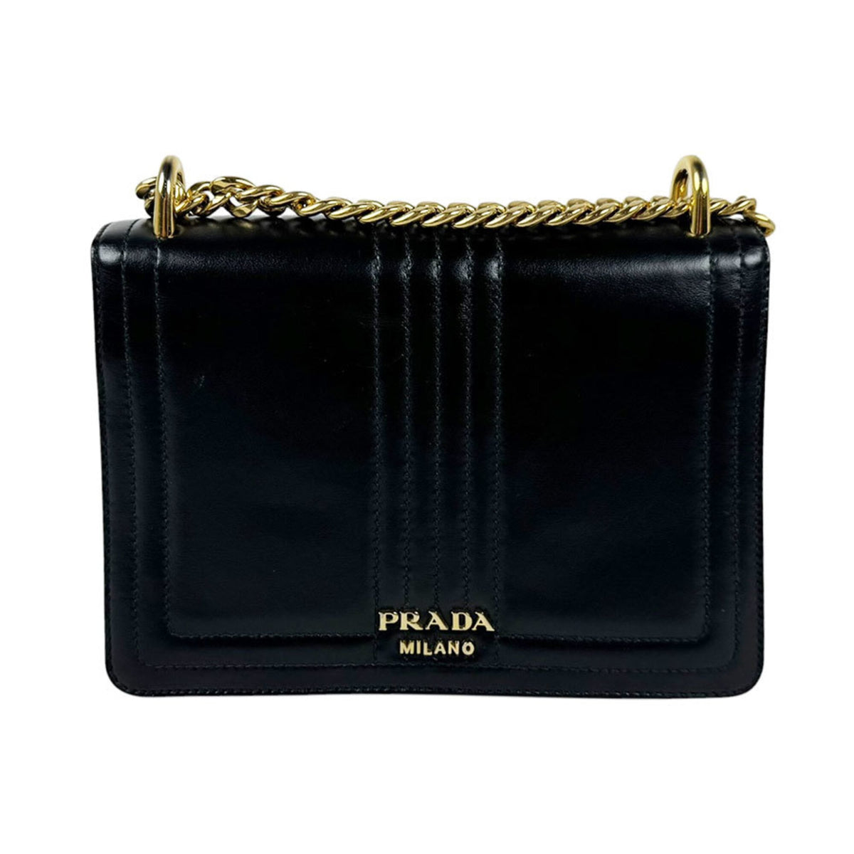 Prada Black Leather Shoulder Bag (Pre-Owned)