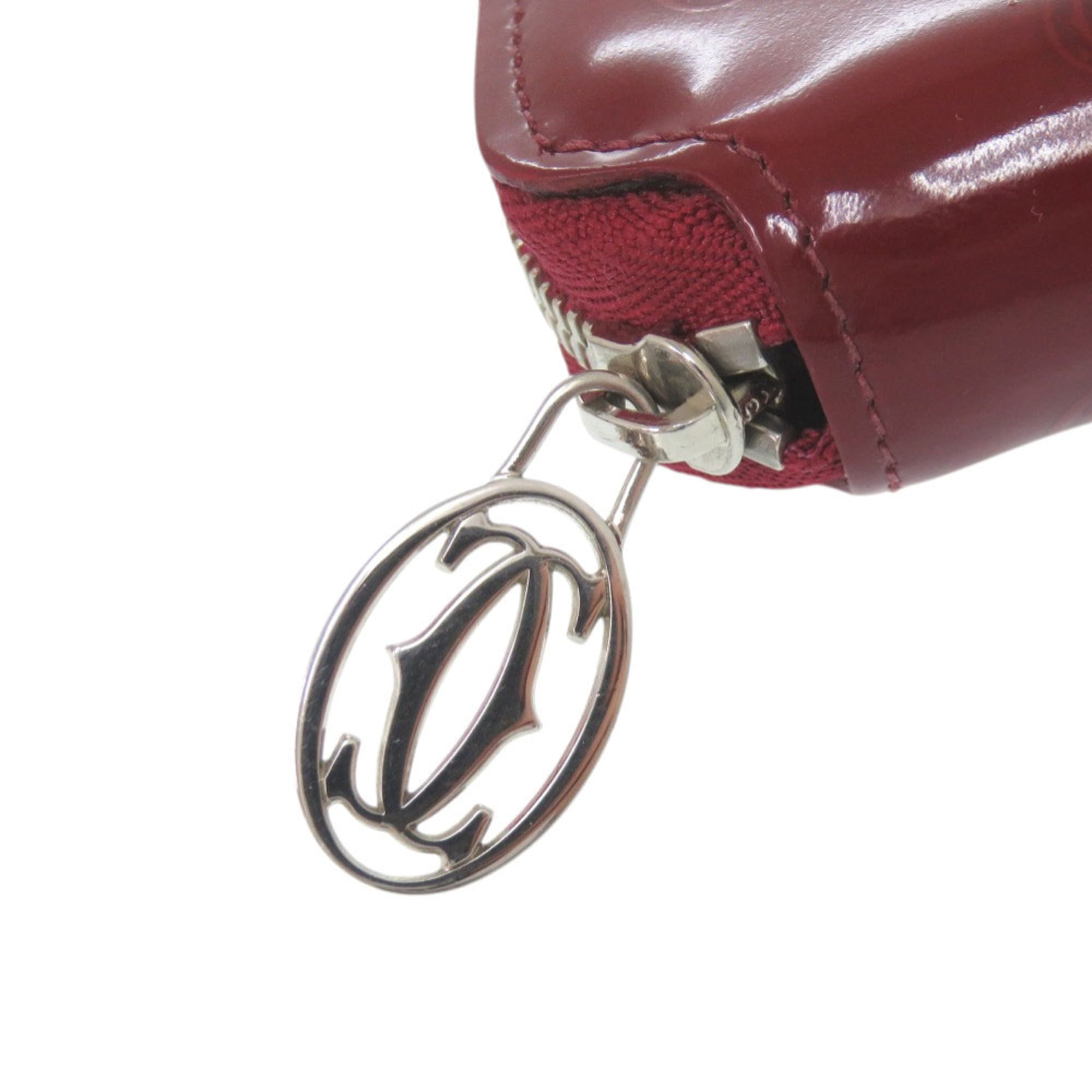 Cartier Bordeaux Red Color Leather Long Wallet (Bi-Fold) (Pre-Owned)