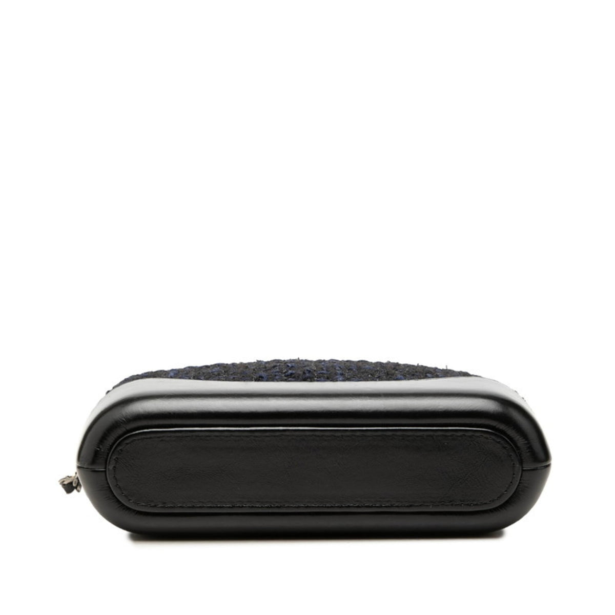 Chanel Black Navy Tweed Leather Shoulder Bag (Pre-Owned)