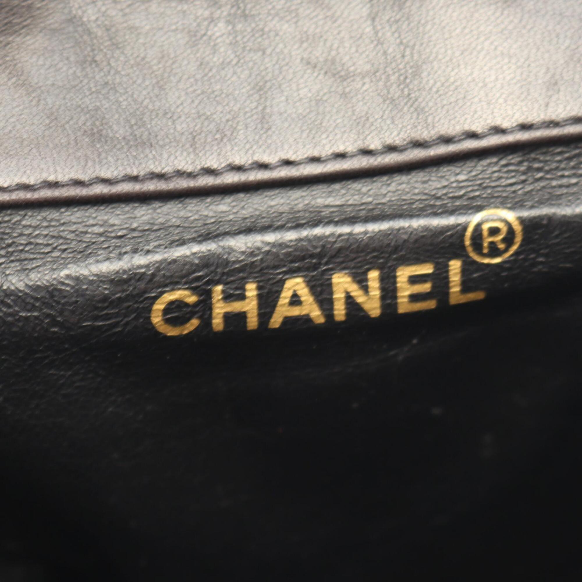 Chanel Black Leather Backpack Handbag (Pre-Owned)