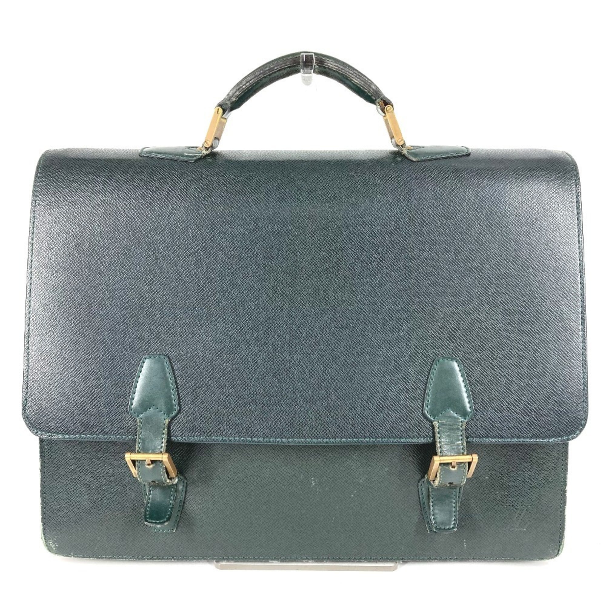Louis Vuitton Taiga Episea Green Taiga Leather Briefcase Handbag (Pre-Owned)