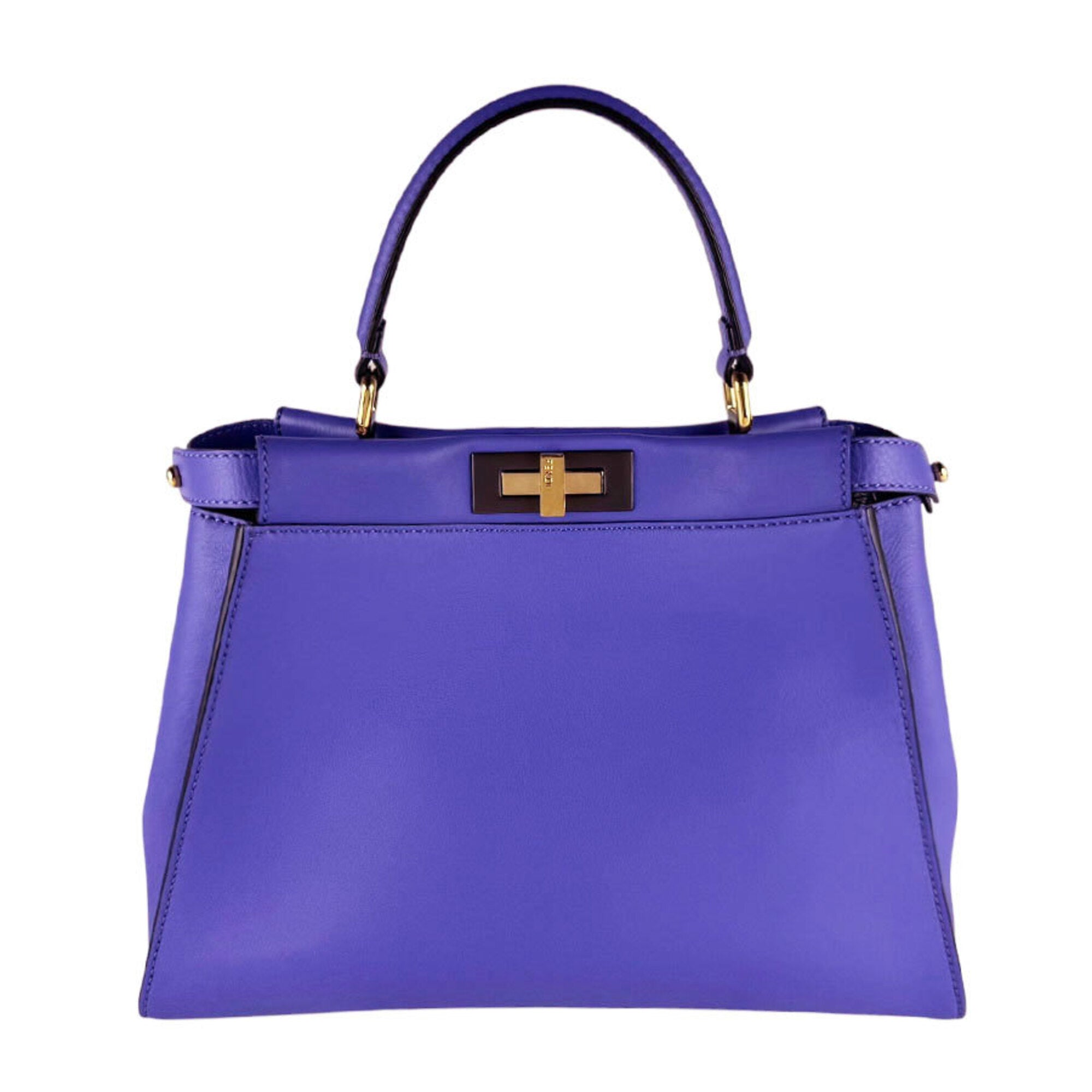 Fendi Purple Leather Handbag Shoulder Bag (Pre-Owned)