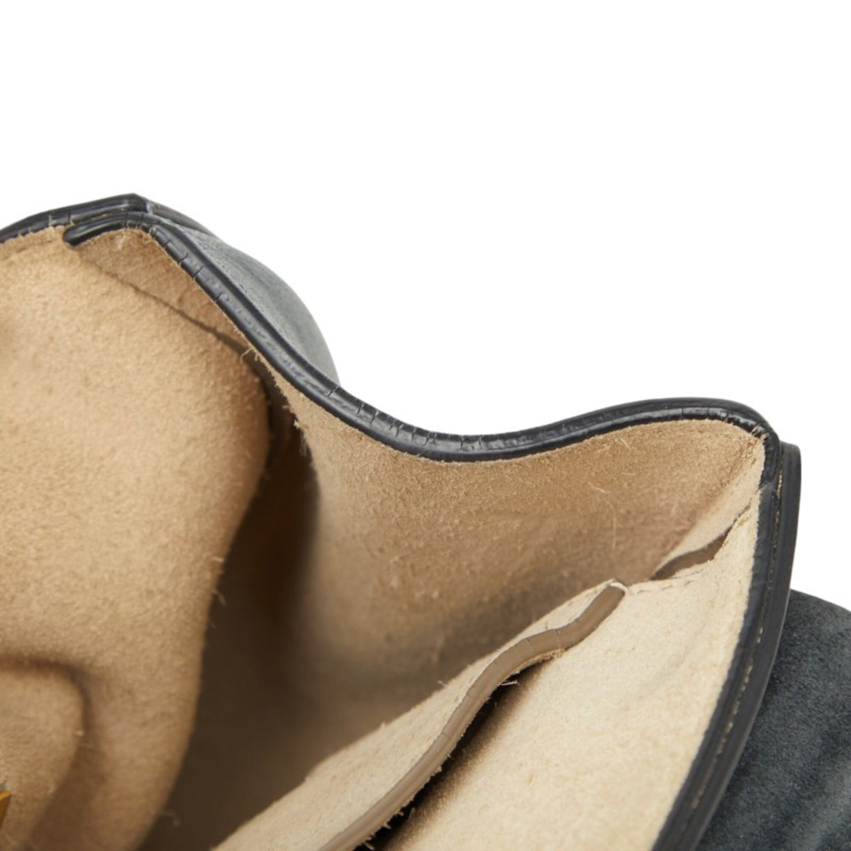 Chloé Drew Gray Suede Leather Shoulder Bag (Pre-Owned)