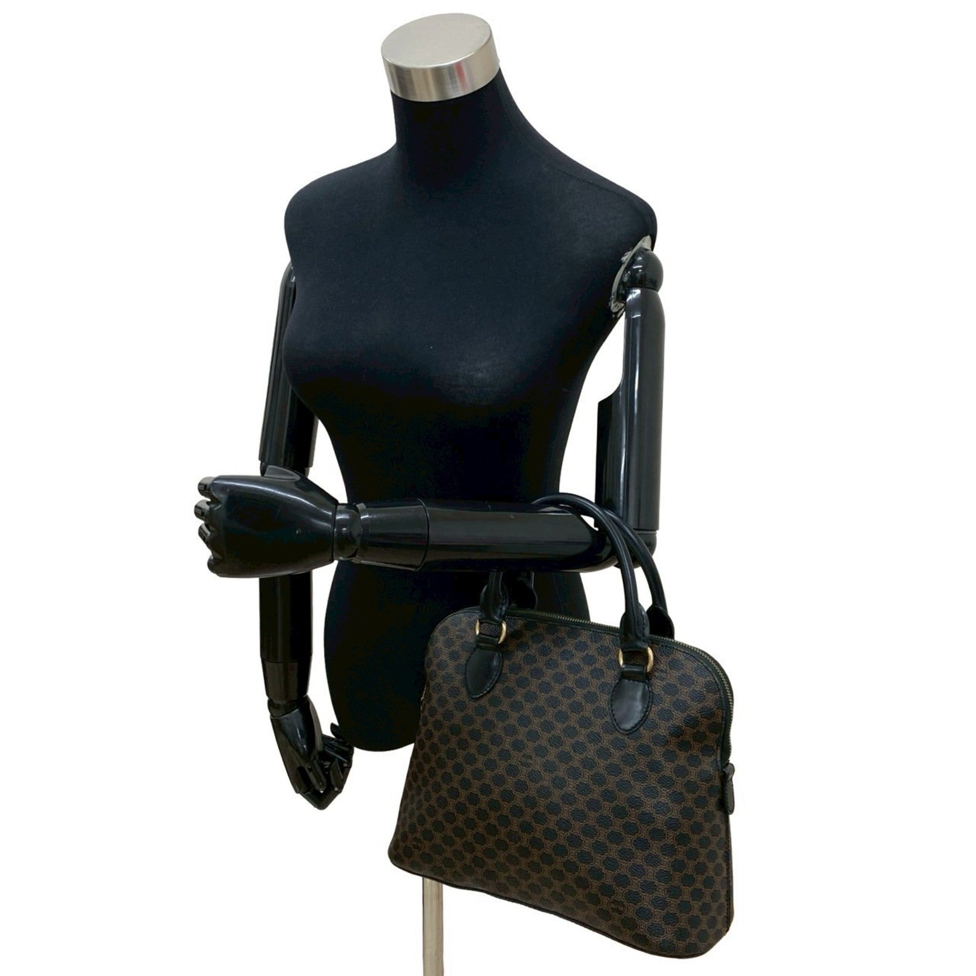 Celine Black Leather Pvc Boston Bag Handbag (Pre-Owned)