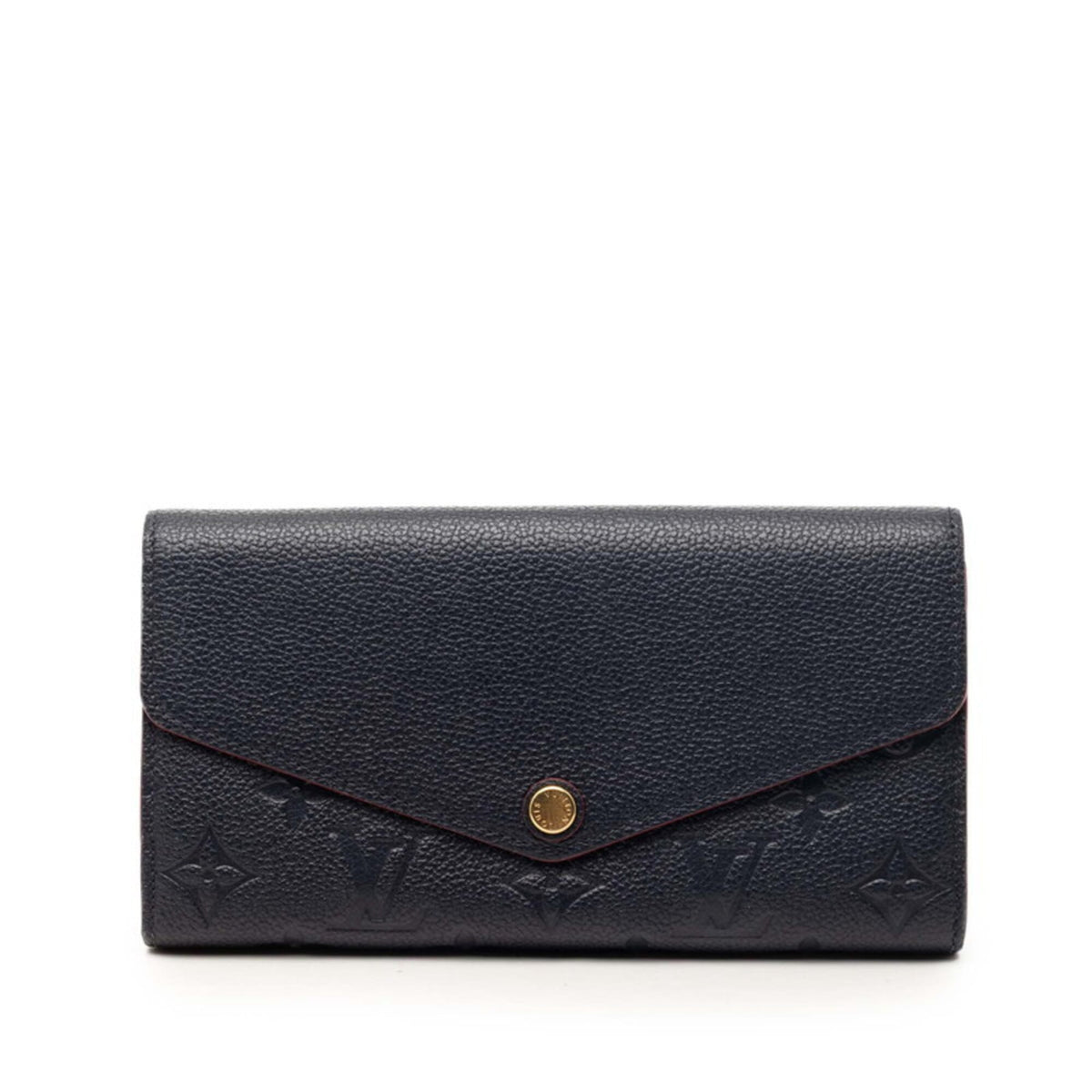 Louis Vuitton Marine Rouge Navy Leather Long Wallet (Bi-Fold) (Pre-Owned)