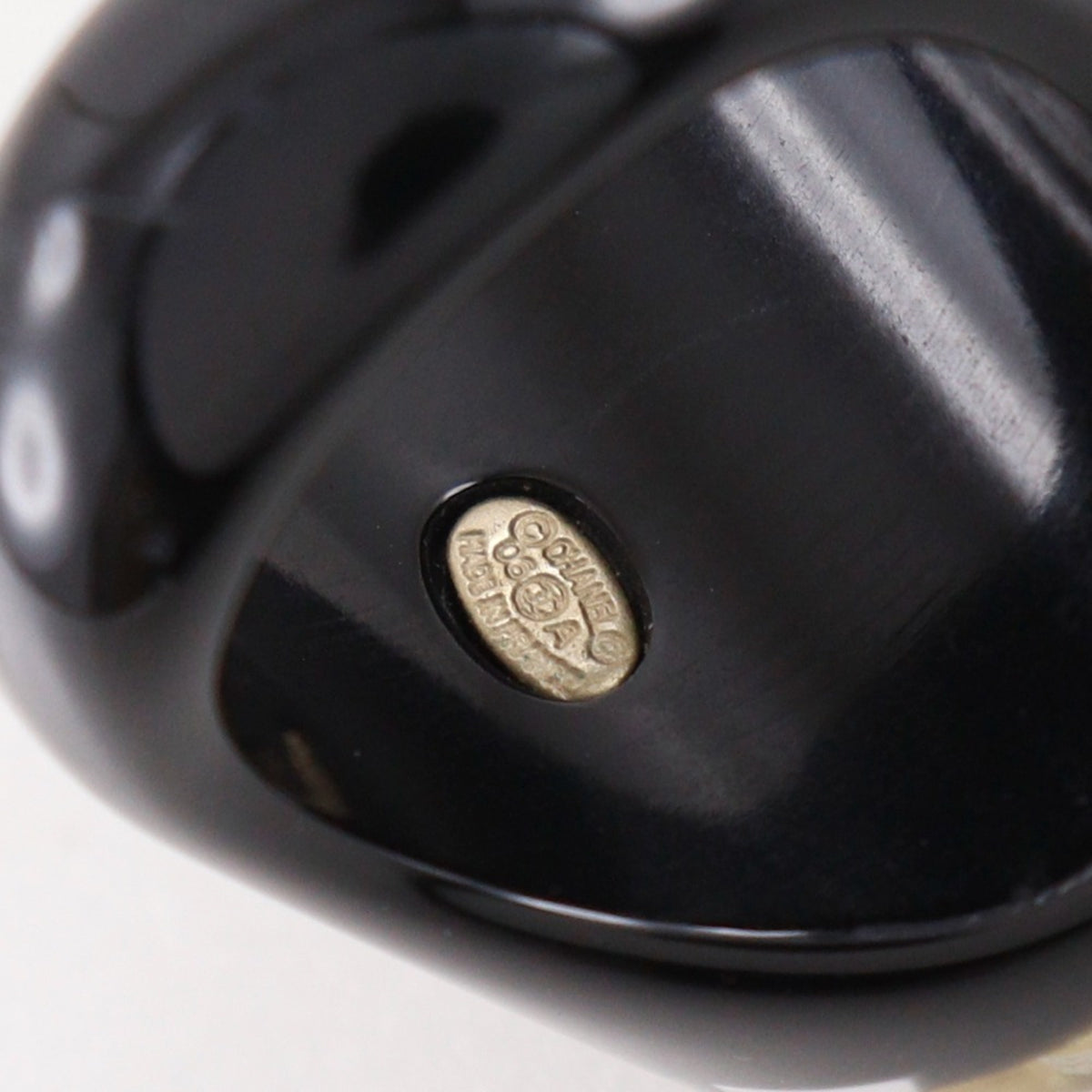 Chanel Black White Resin Band Ring (Pre-Owned)