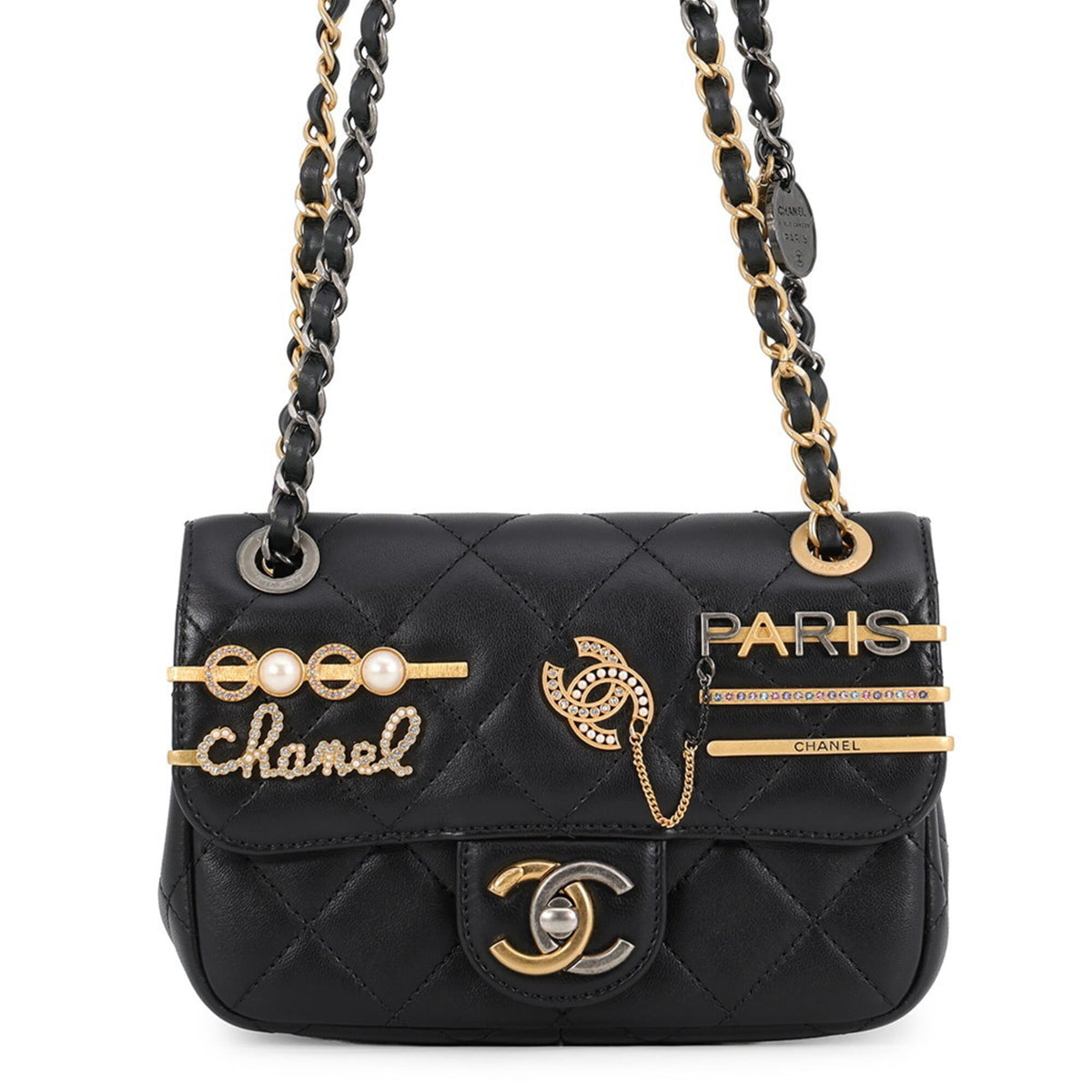 Chanel Black Rhinestone Handbag Shoulder Bag (Pre-Owned)