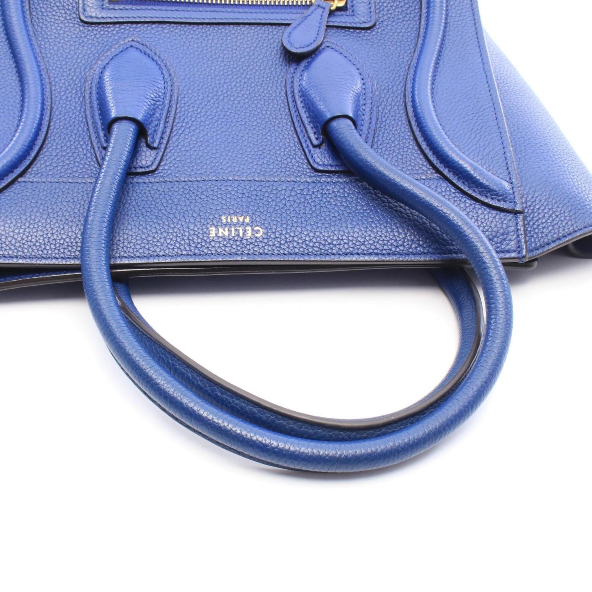 Celine Blue Leather Handbag Tote Bag (Pre-Owned)