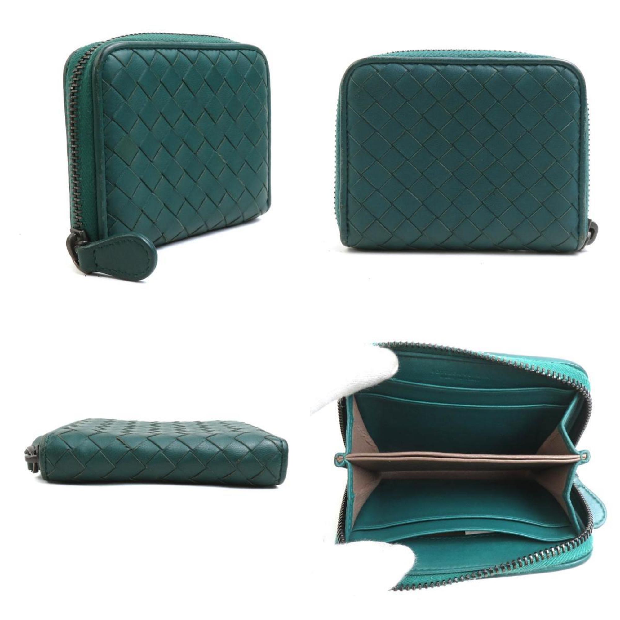Bottega Veneta Dark Green Intrecciato Coin Purse/Coin Case (Pre-Owned)
