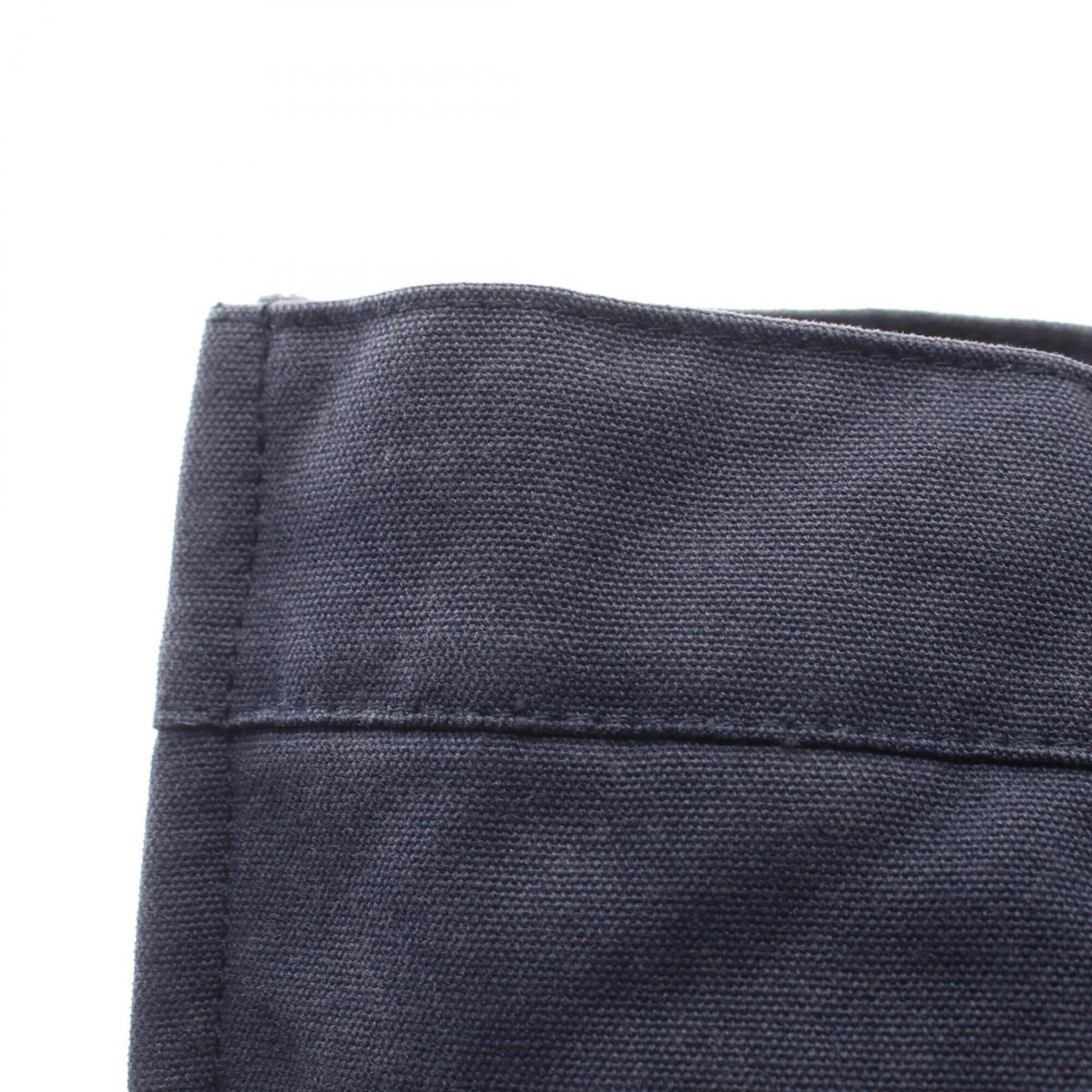Hermes Brown Navy Canvas Handbag Tote Bag (Pre-Owned)