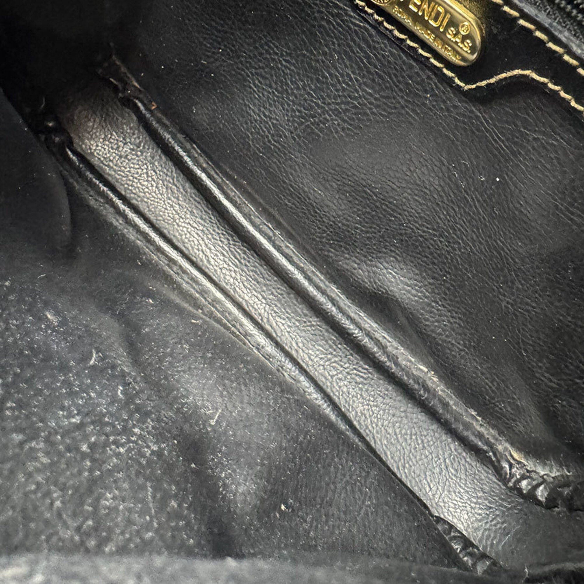 Fendi Black Brown Coated Canvas Shoulder Bag (Pre-Owned)