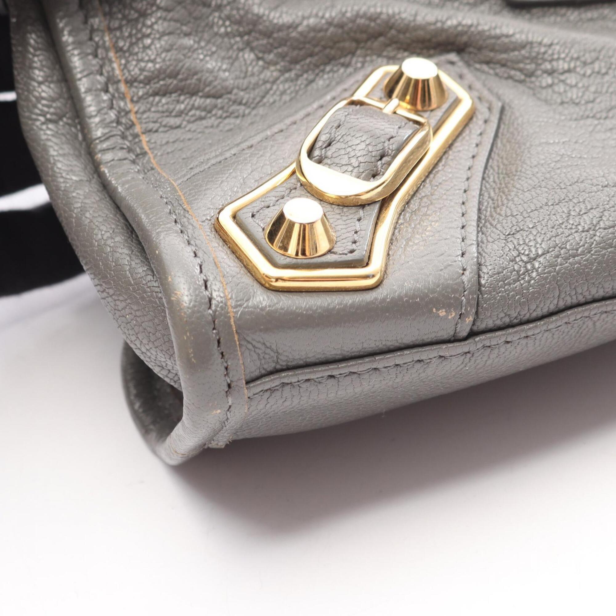 Balenciaga Gray Metallic Leather Handbag (Pre-Owned)