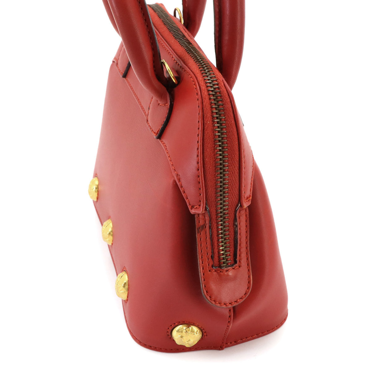 Salvatore Ferragamo Red Color Leather Handbag Shoulder Bag (Pre-Owned)
