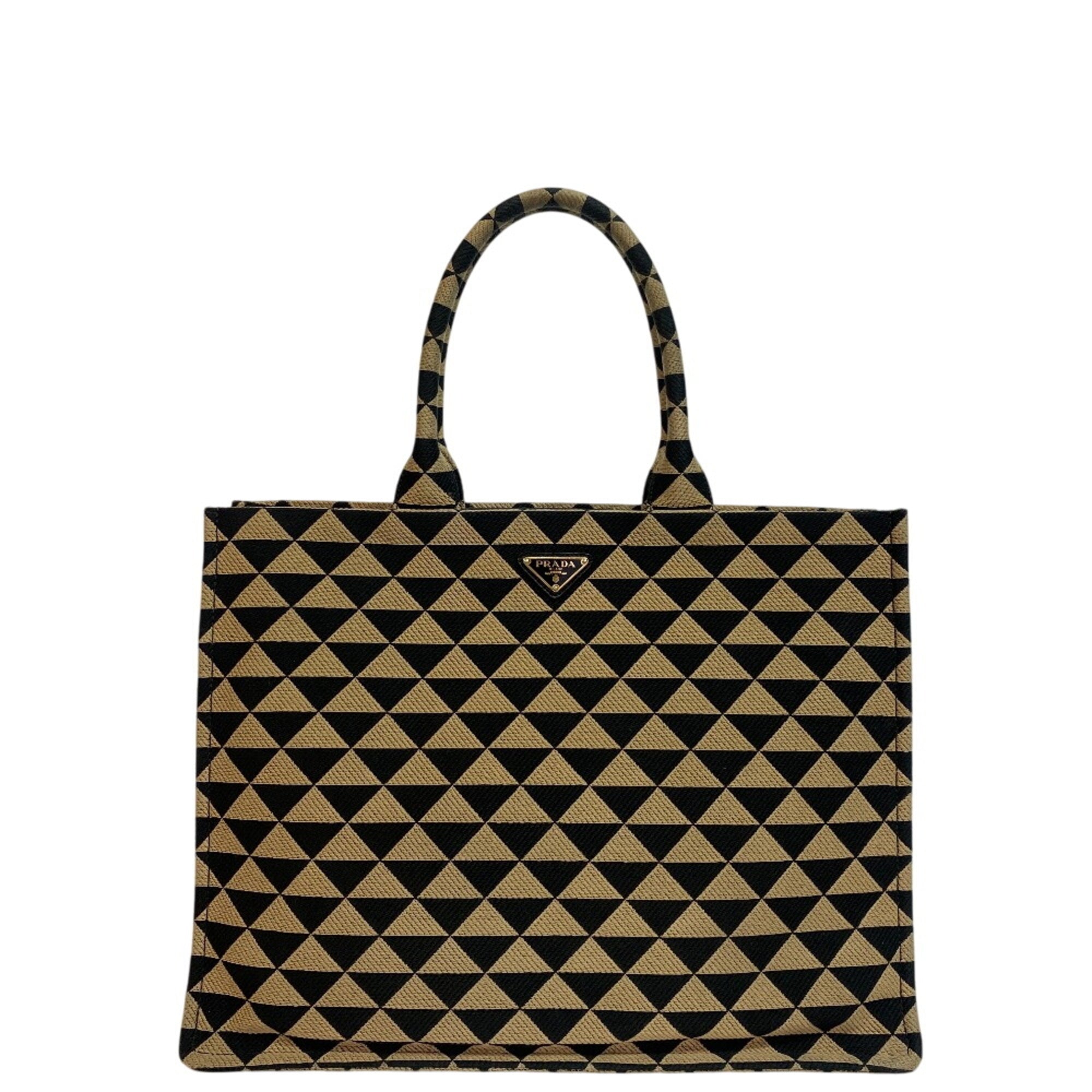 Prada Beige Black Leather Handbag (Pre-Owned)