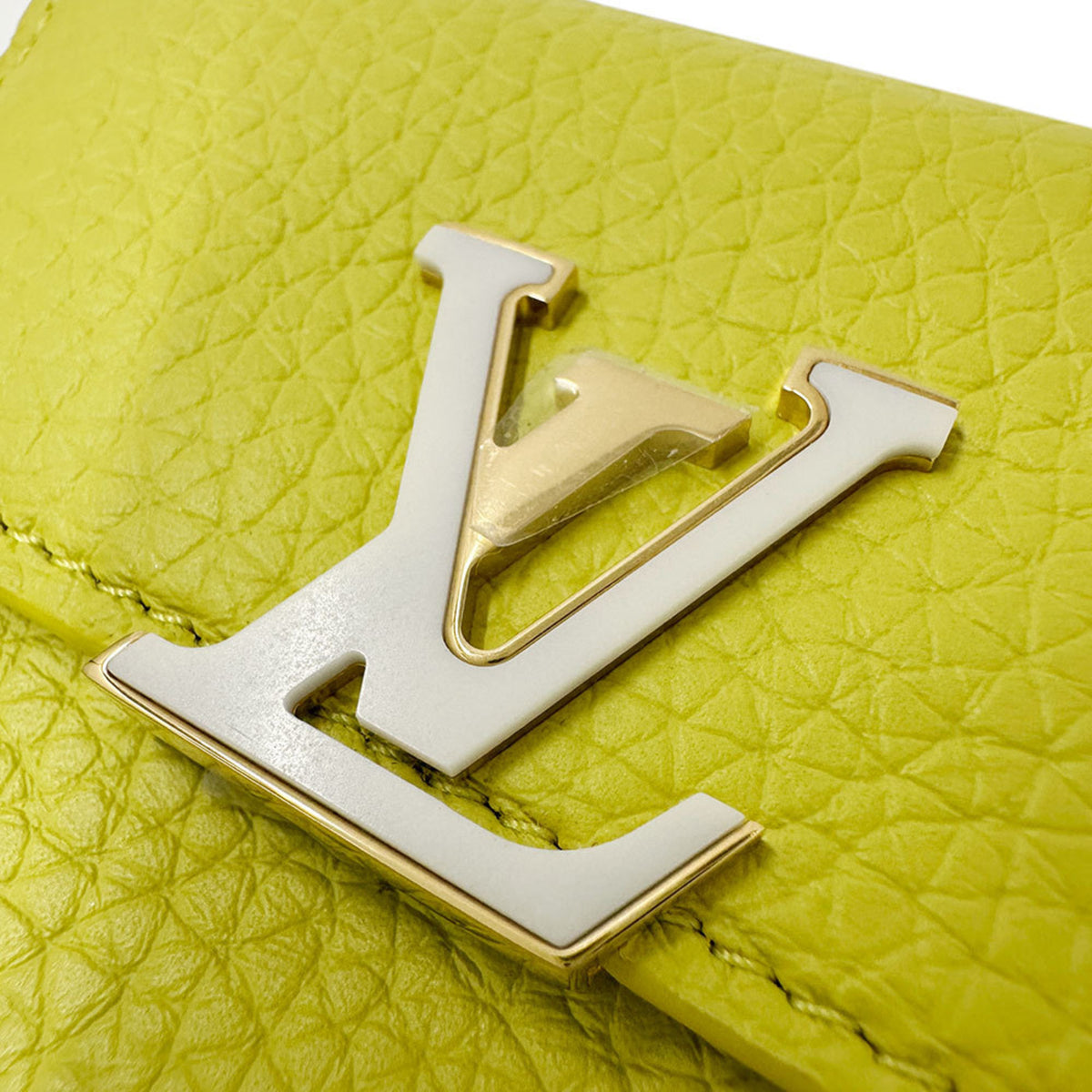 Louis Vuitton Taurillon Yellow Leather Wallet (Tri-Fold) (Pre-Owned)