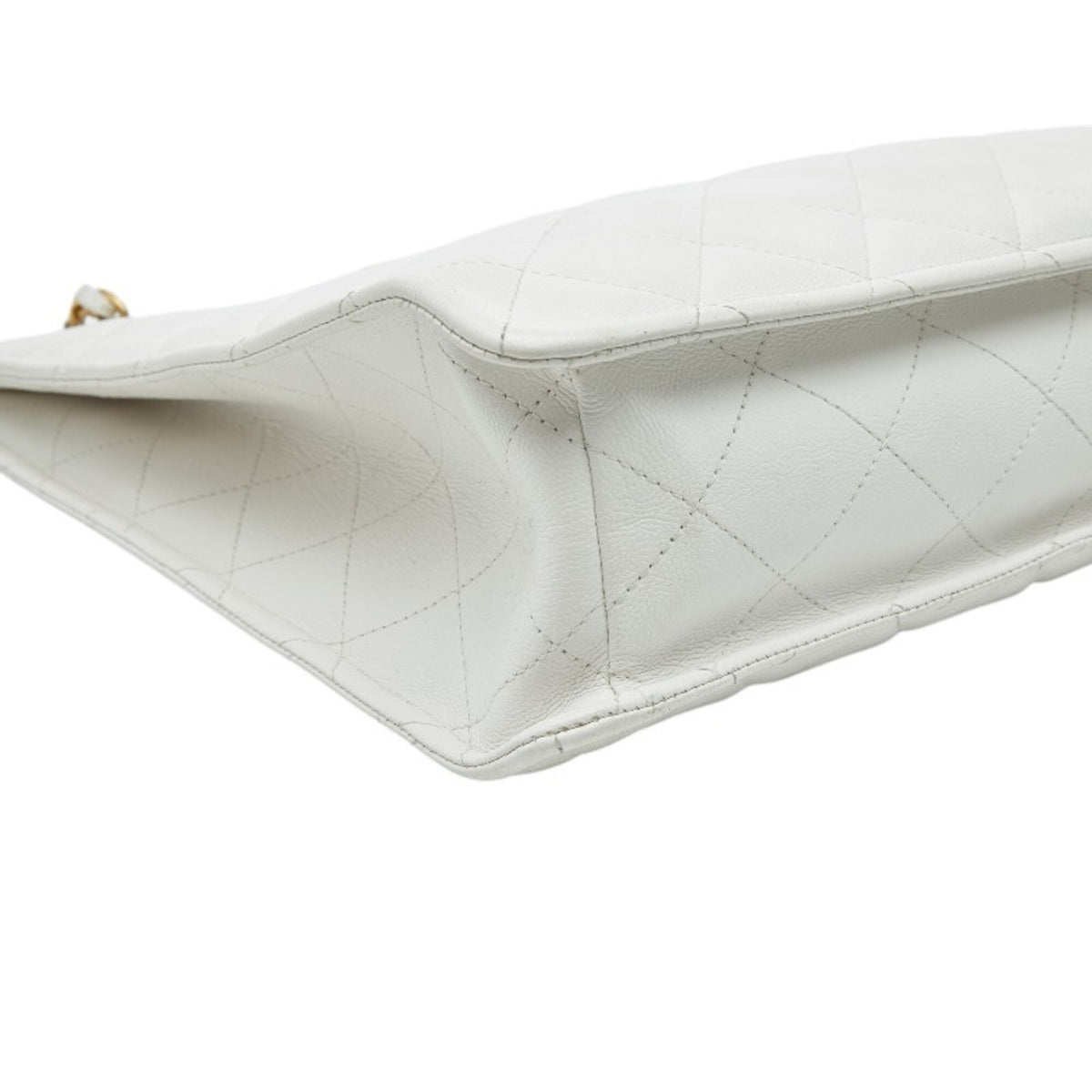 Chanel White Grained Calfskin Shoulder Bag Tote Bag (Pre-Owned)