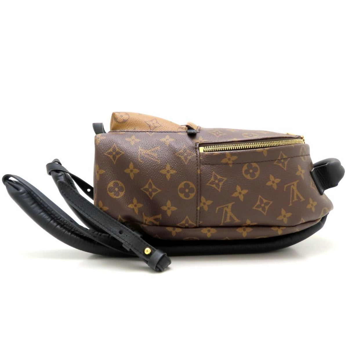 Louis Vuitton Black Brown Canvas Leather Backpack (Pre-Owned)