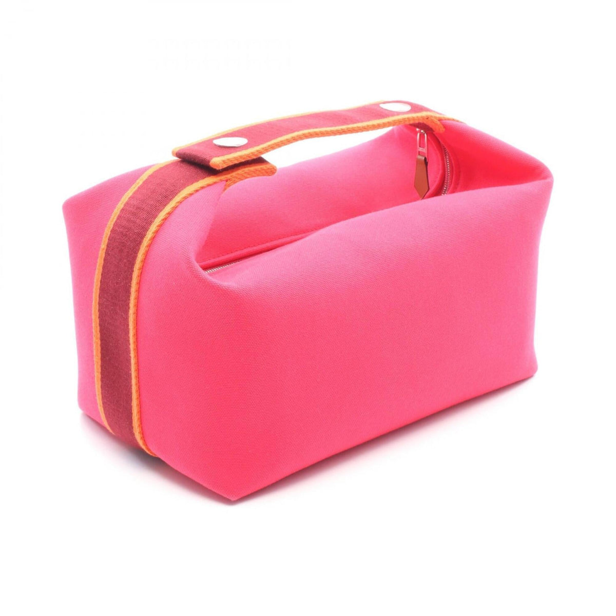 Hermes Bordeaux Orange Pink Canvas Handbag (Pre-Owned)